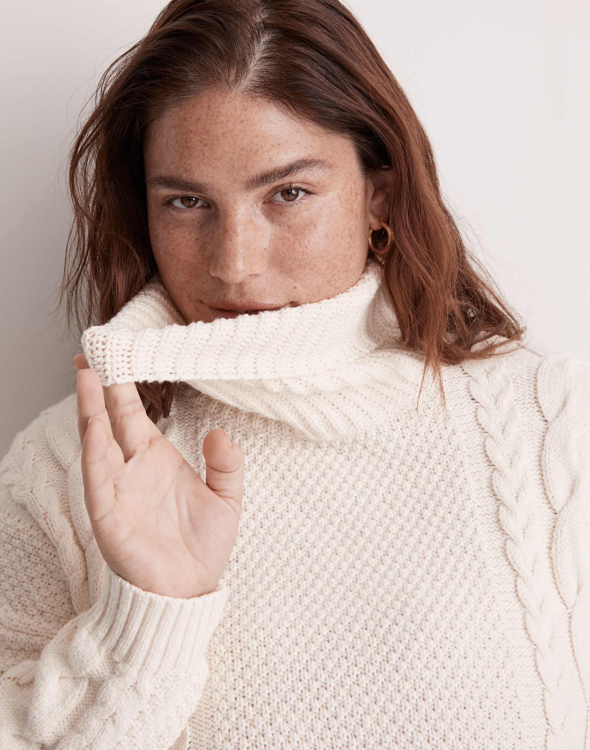Plus Cable Turtleneck Sweater