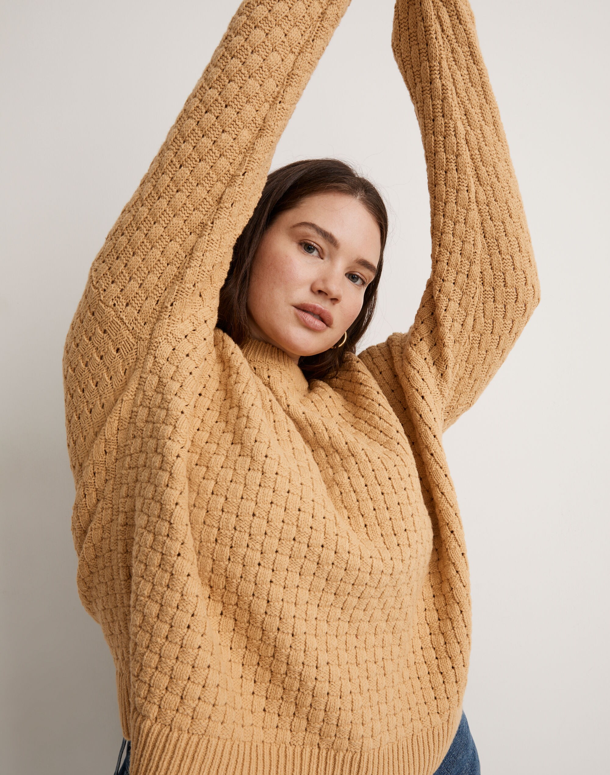 Plus Basketweave-Stitch Sweater