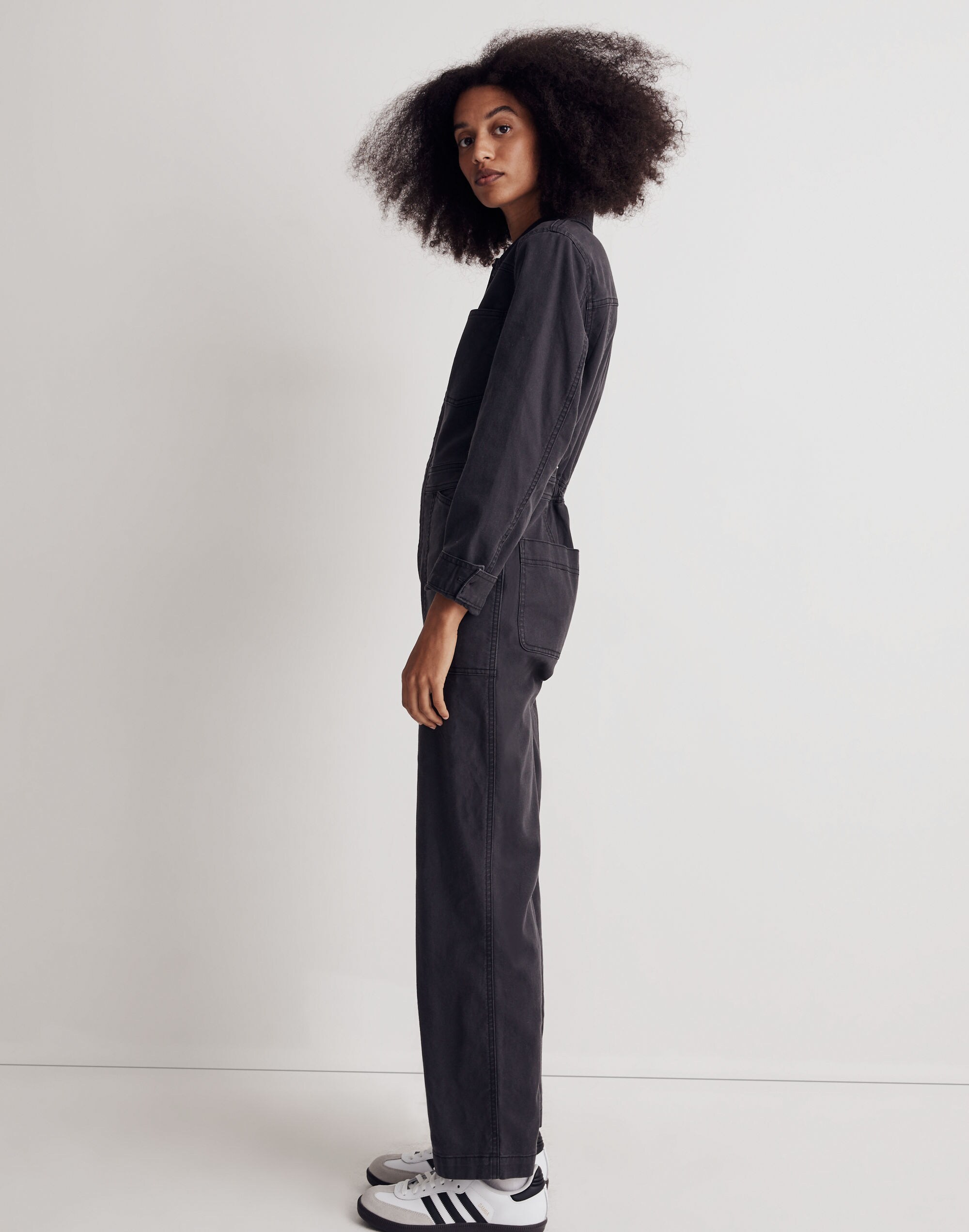 Brushed Canvas Belted Jumpsuit