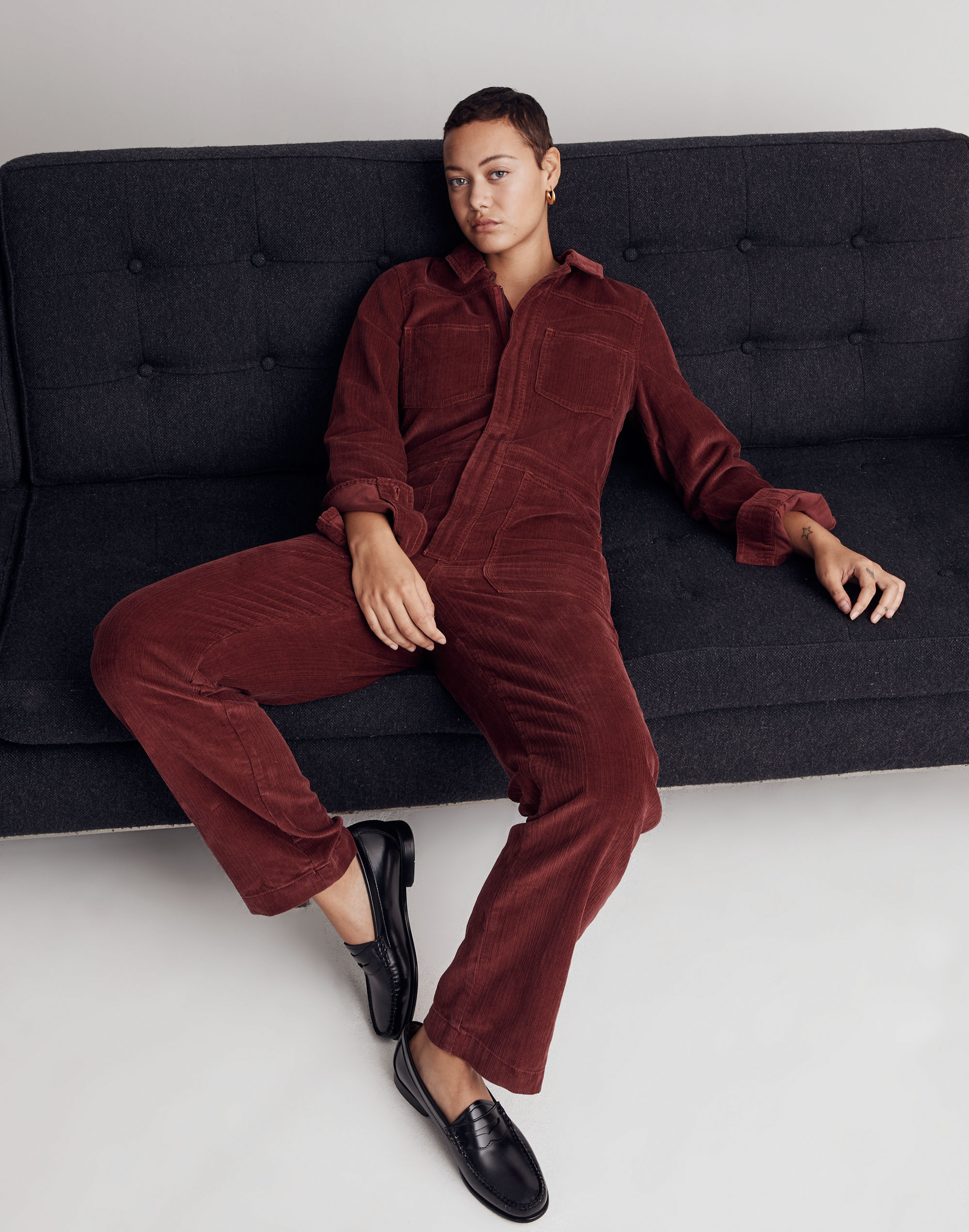 Corduroy Belted Jumpsuit
