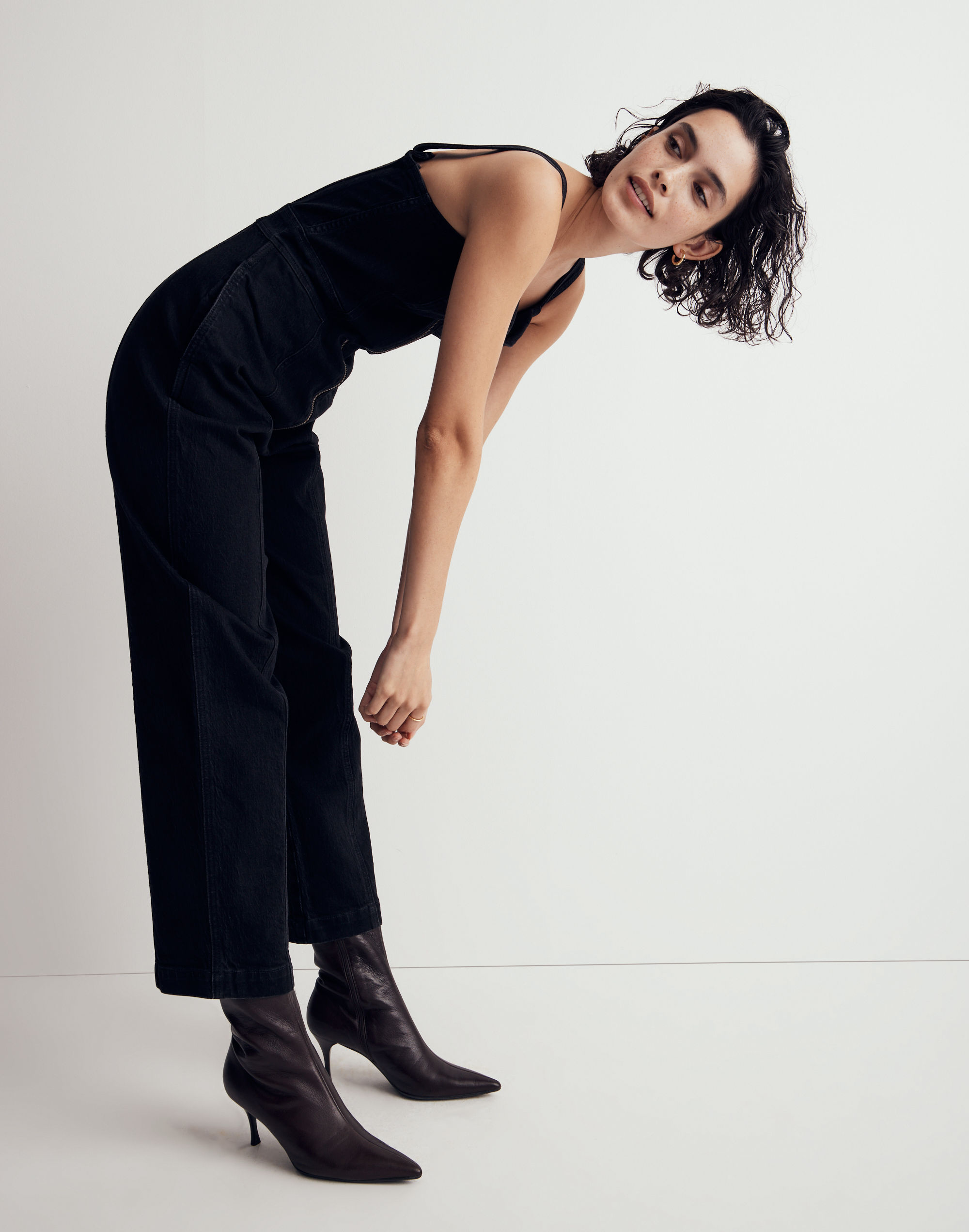 Denim Zip-Front Jumpsuit