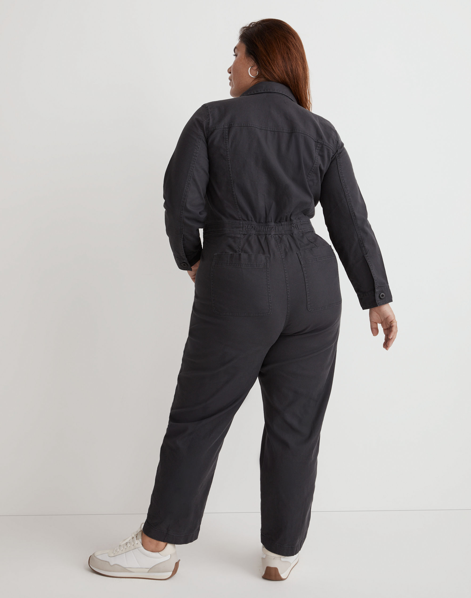 Plus Brushed Canvas Belted Jumpsuit