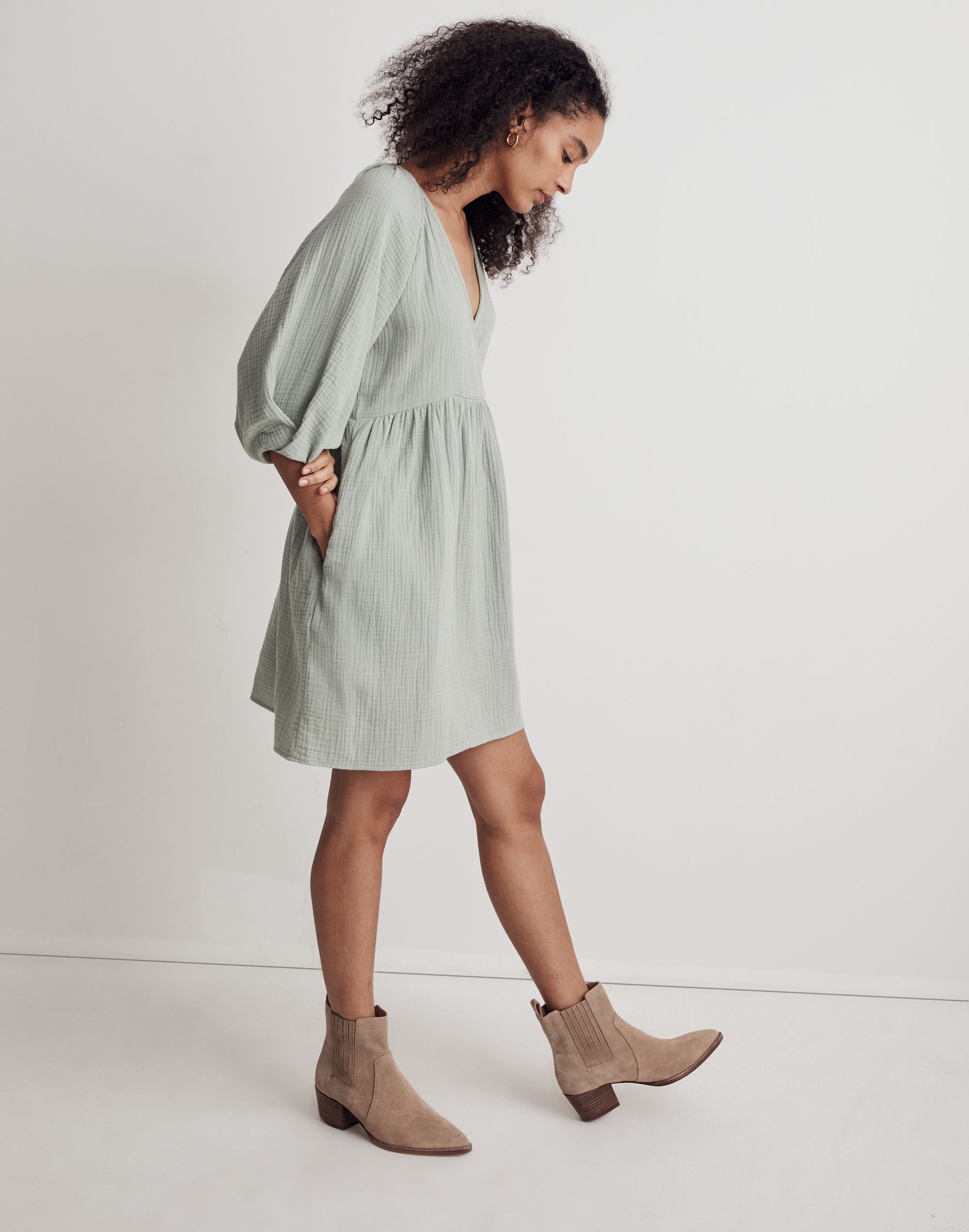 Petite Marianna Puff-Sleeve Mini Dress
