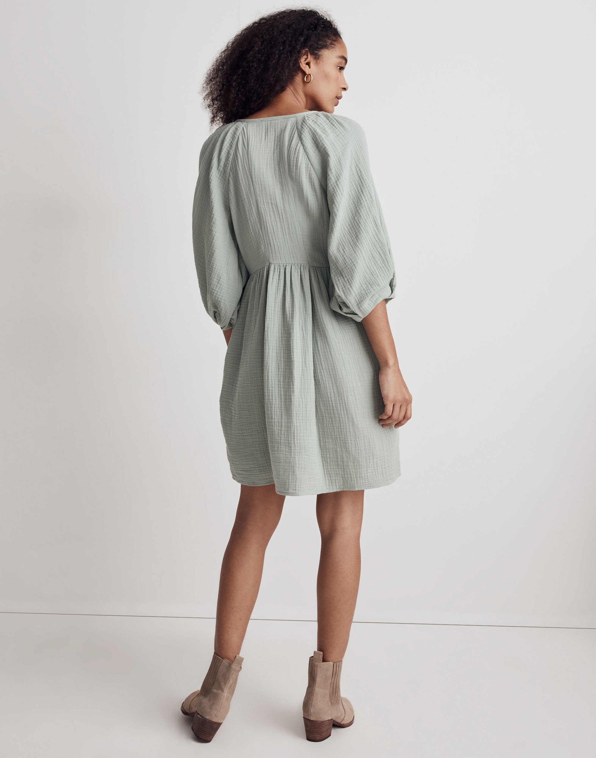 Petite Marianna Puff-Sleeve Mini Dress