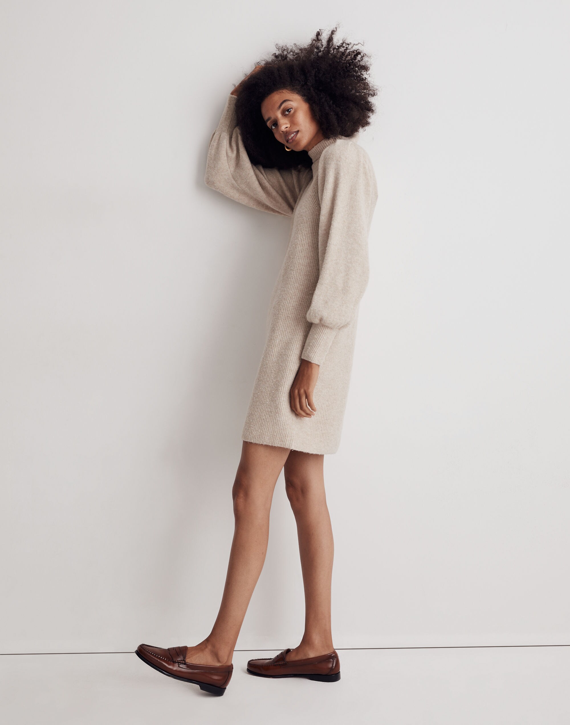 Wool-Blend Turtleneck Midi Dress