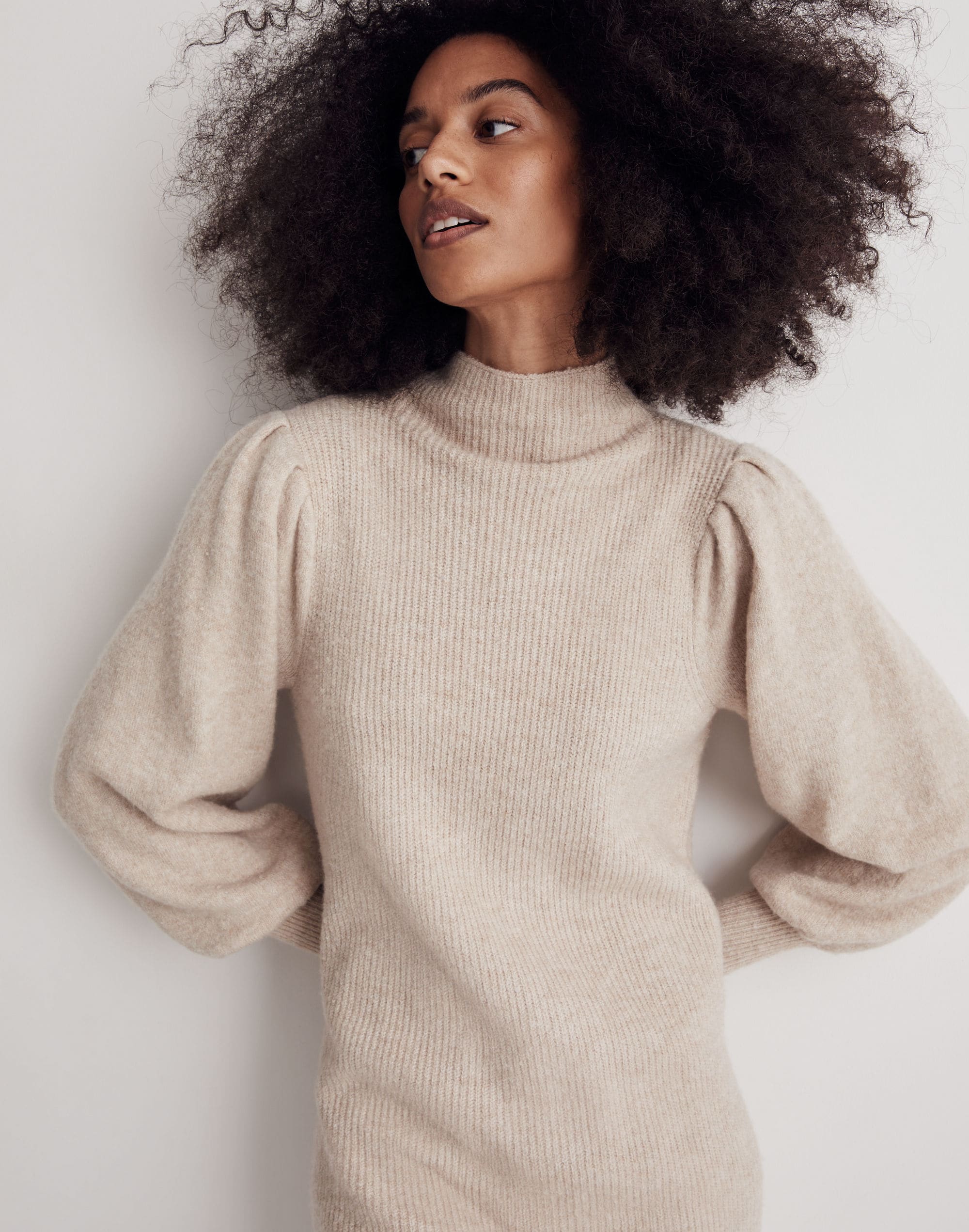 Wool-Blend Turtleneck Midi Dress