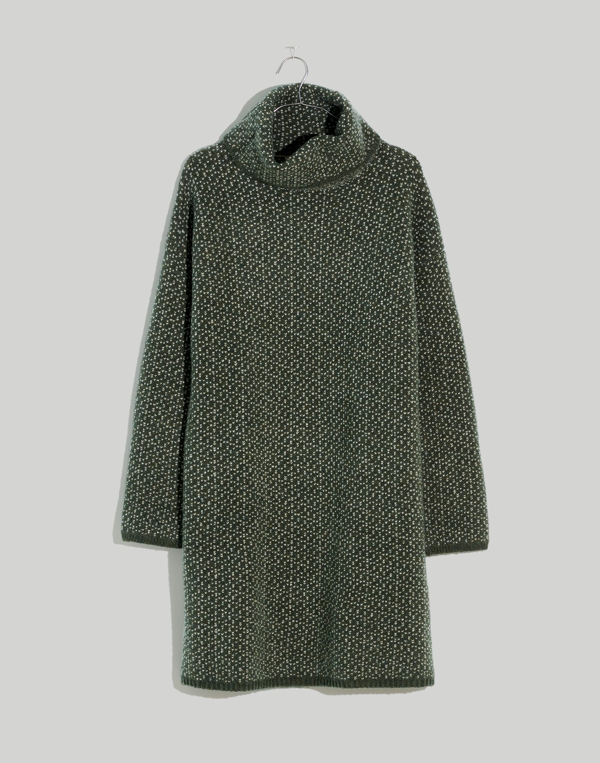 Oversized Turtleneck Sweater Dress in Geo Print