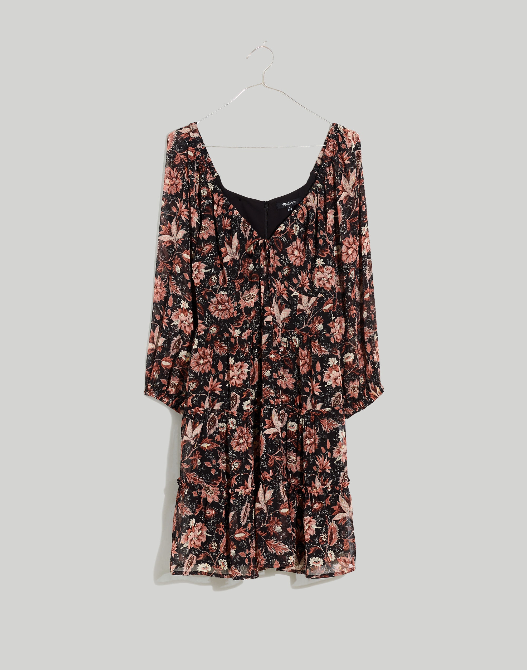 Amalia Tiered Mini Dress in Pampas Blooms