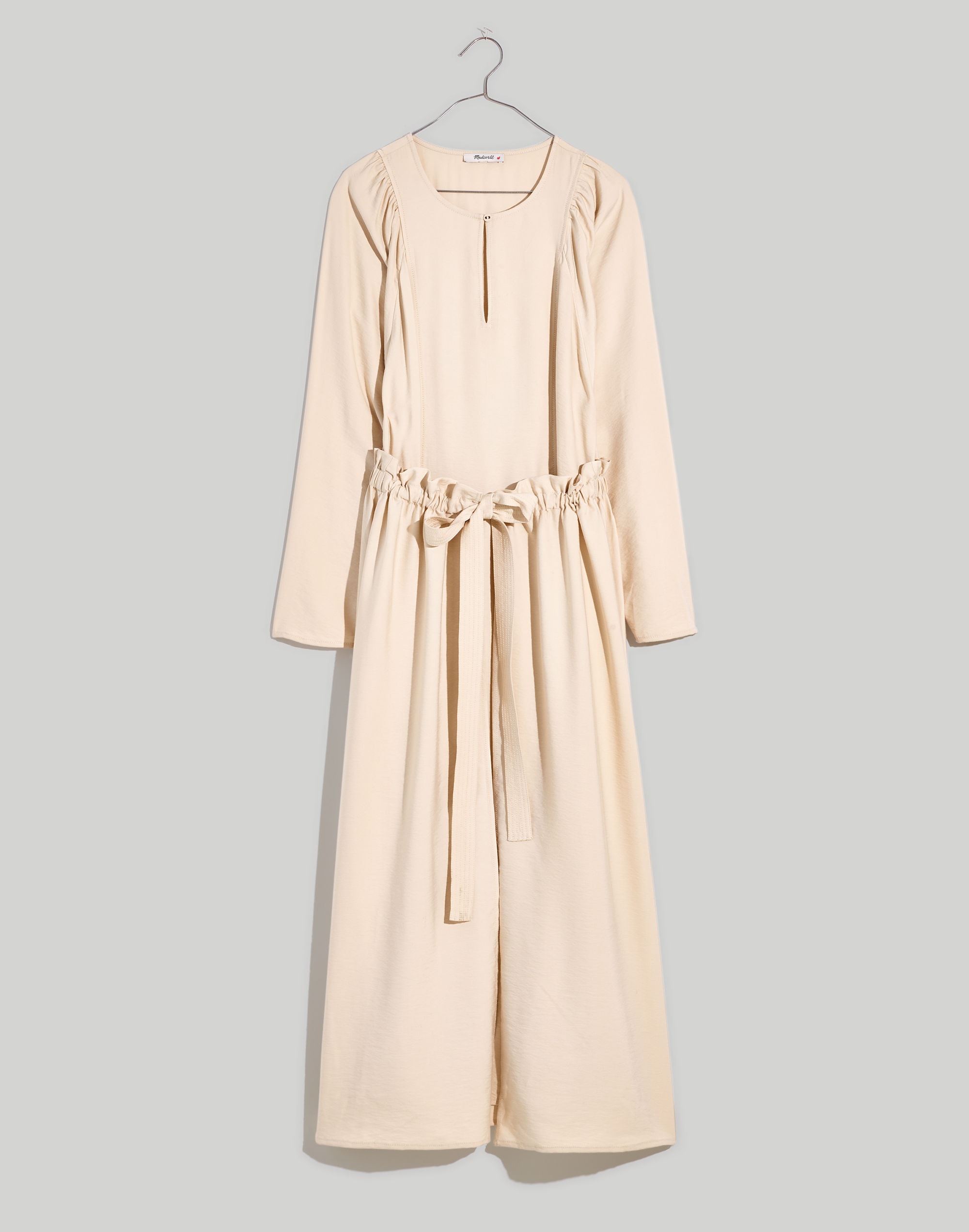 Tie-Front Paperbag Midi Dress