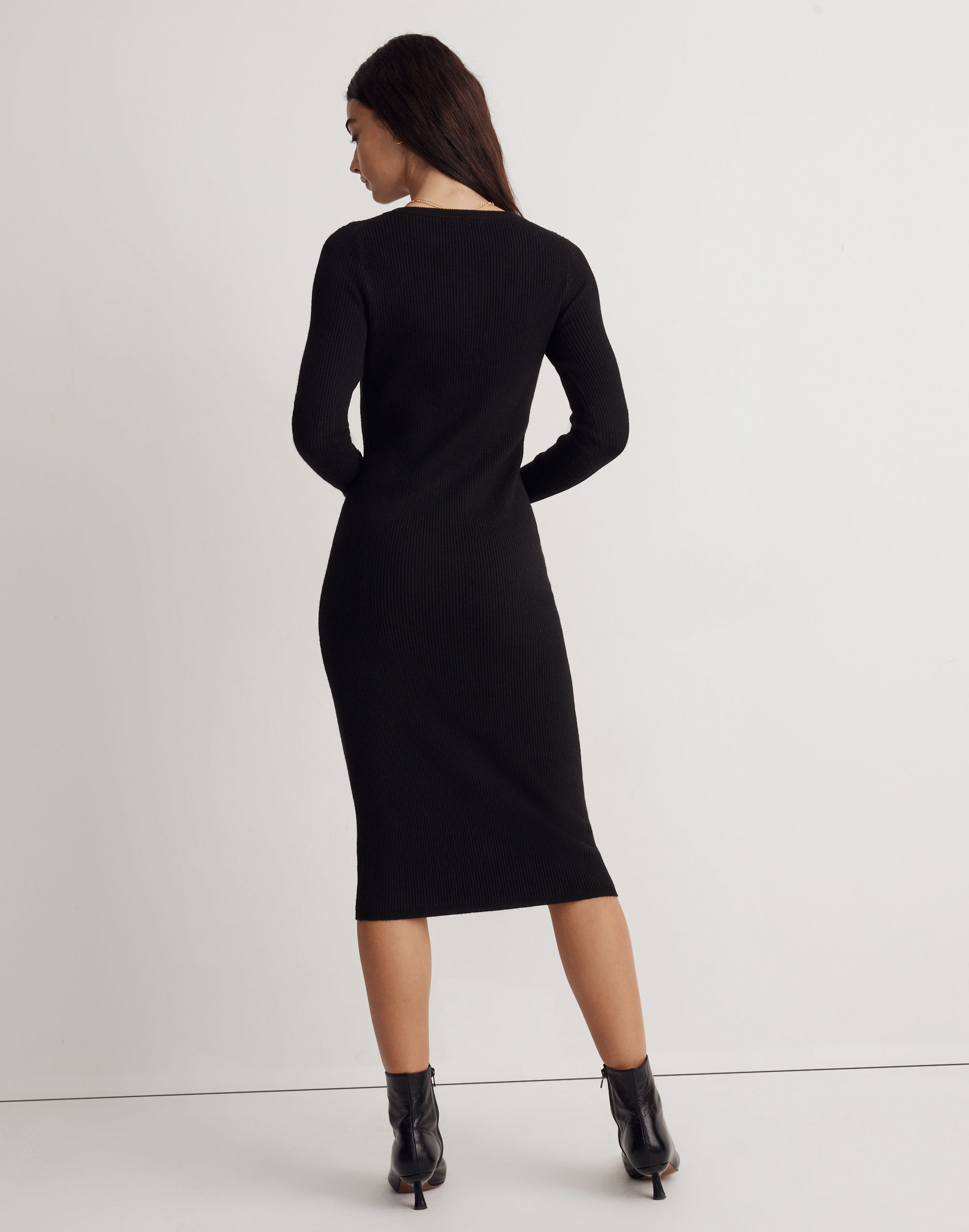 Henley Sweater Midi Dress