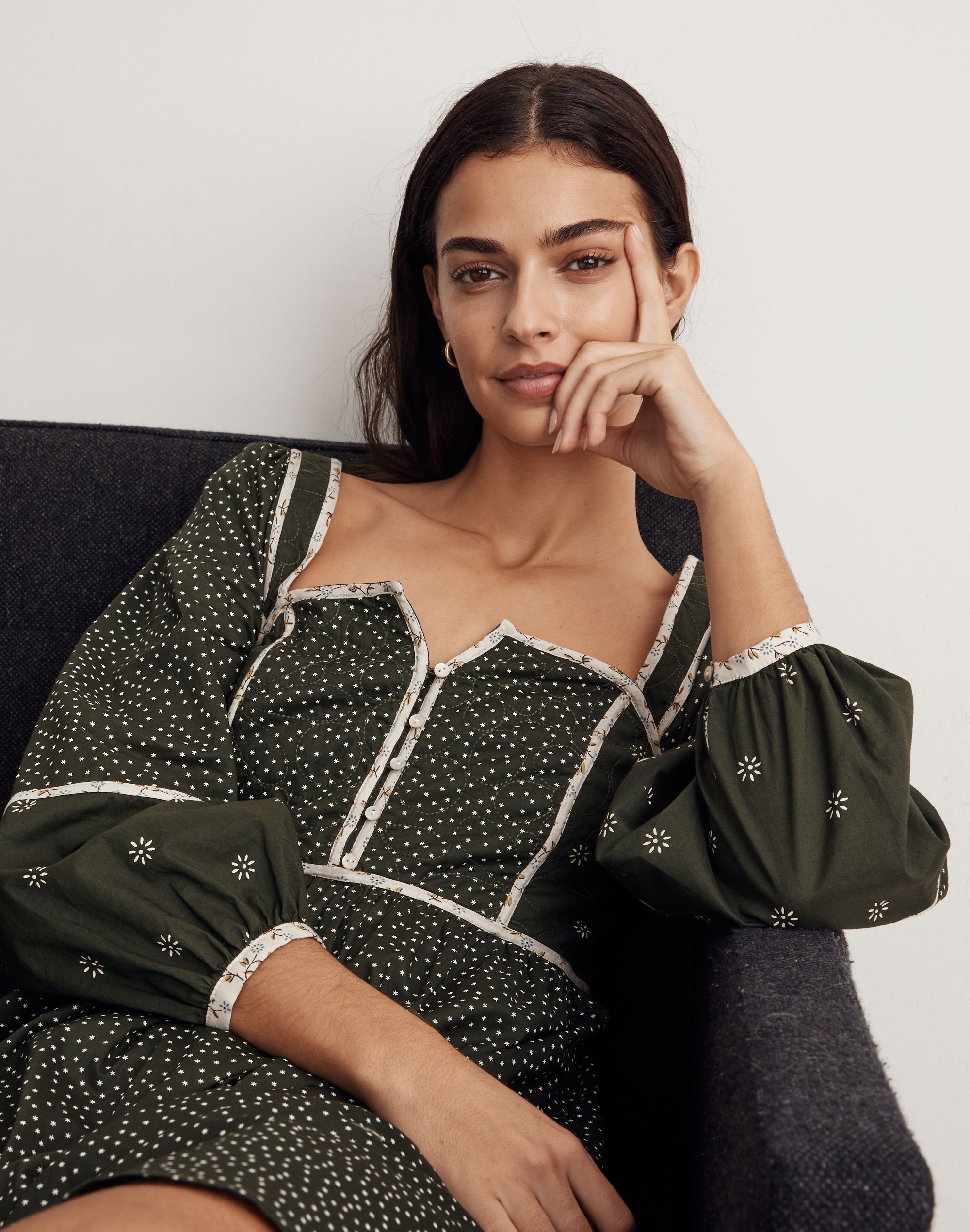 Floral Mix Square-Neck Mini Dress