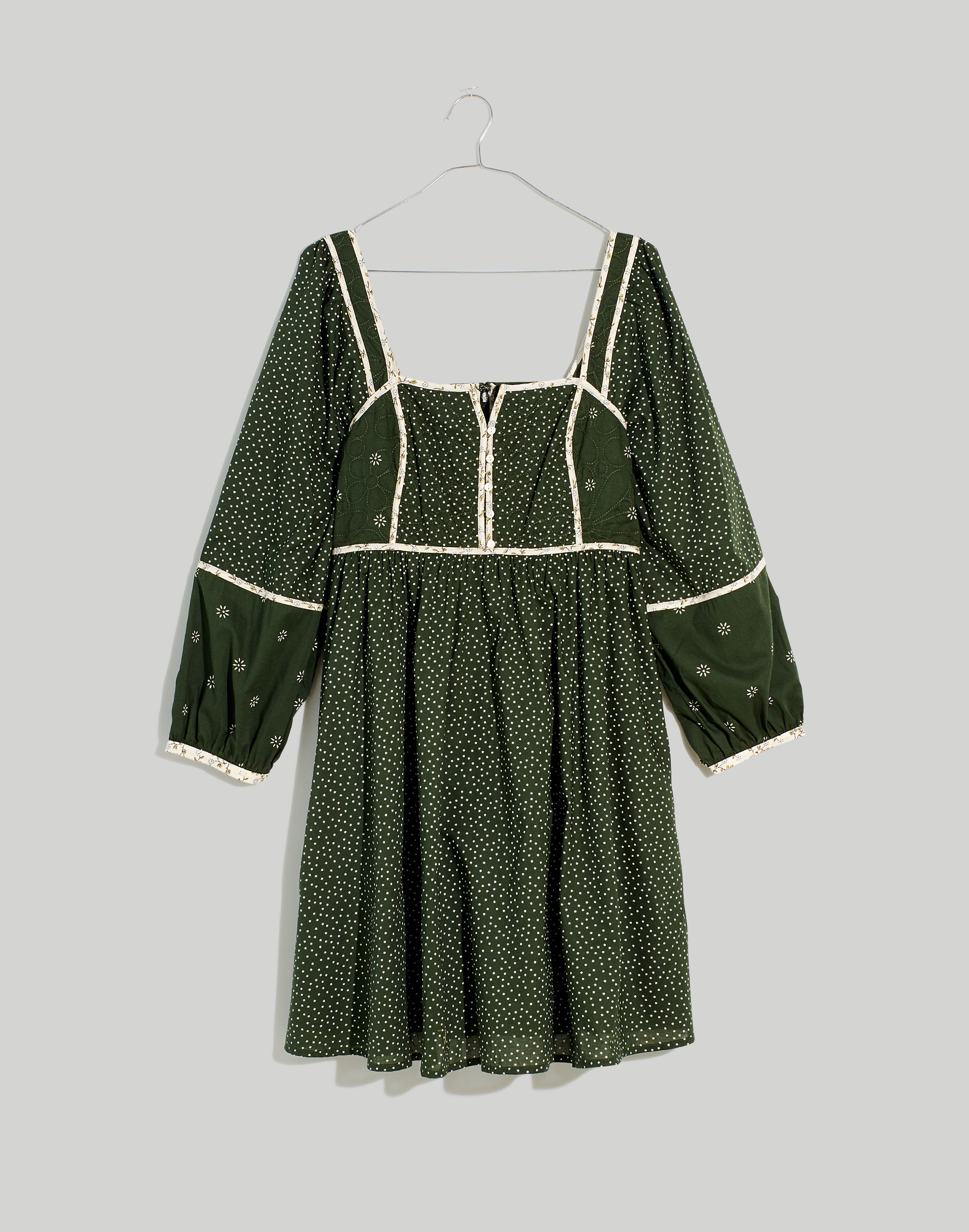 Floral Mix Square-Neck Mini Dress