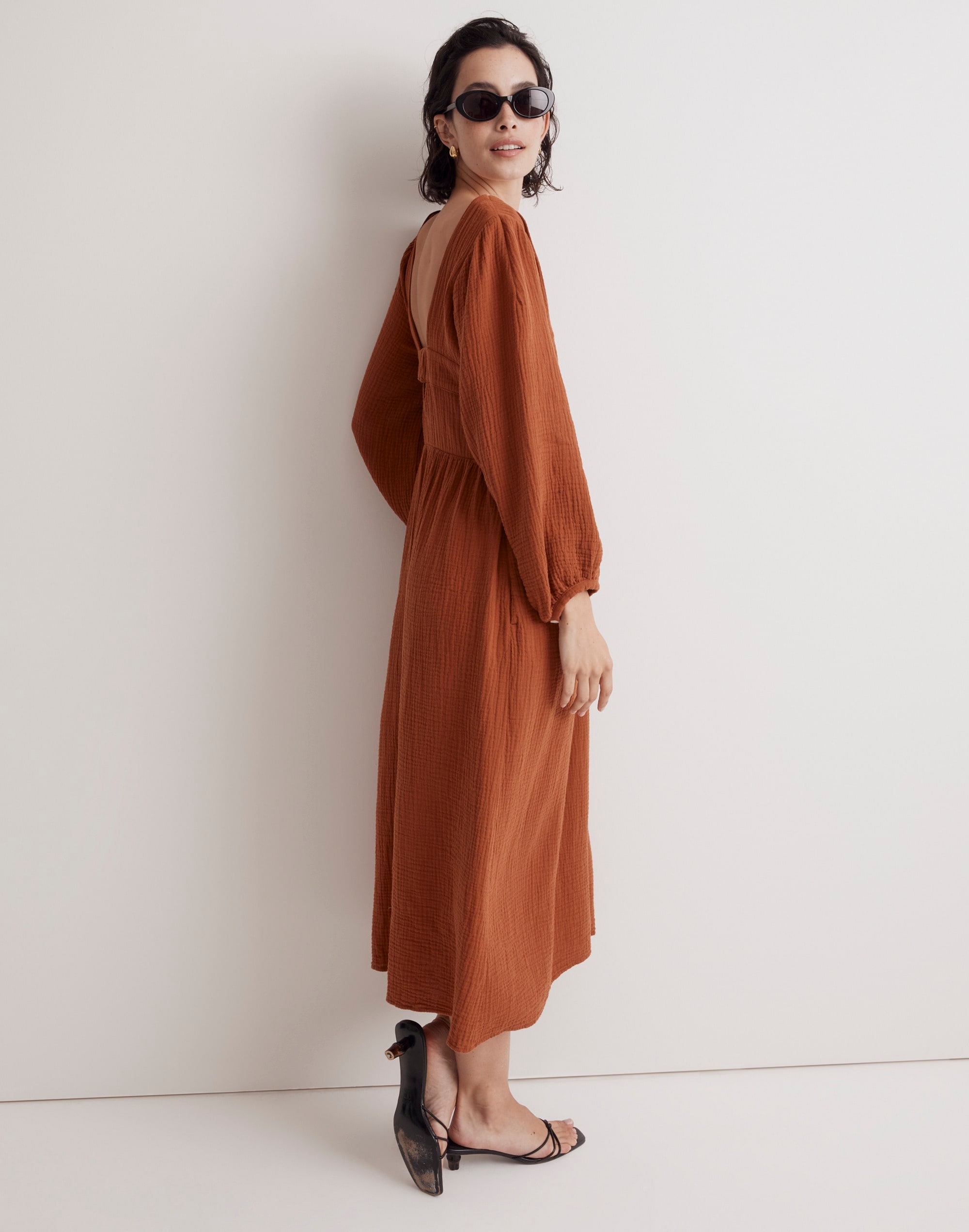 Lightspun V-Neck Midi Dress