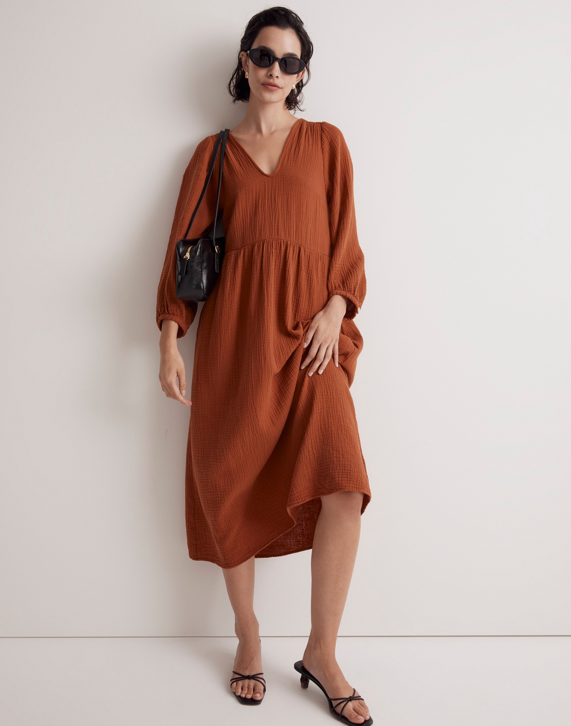 Lightspun V-Neck Midi Dress