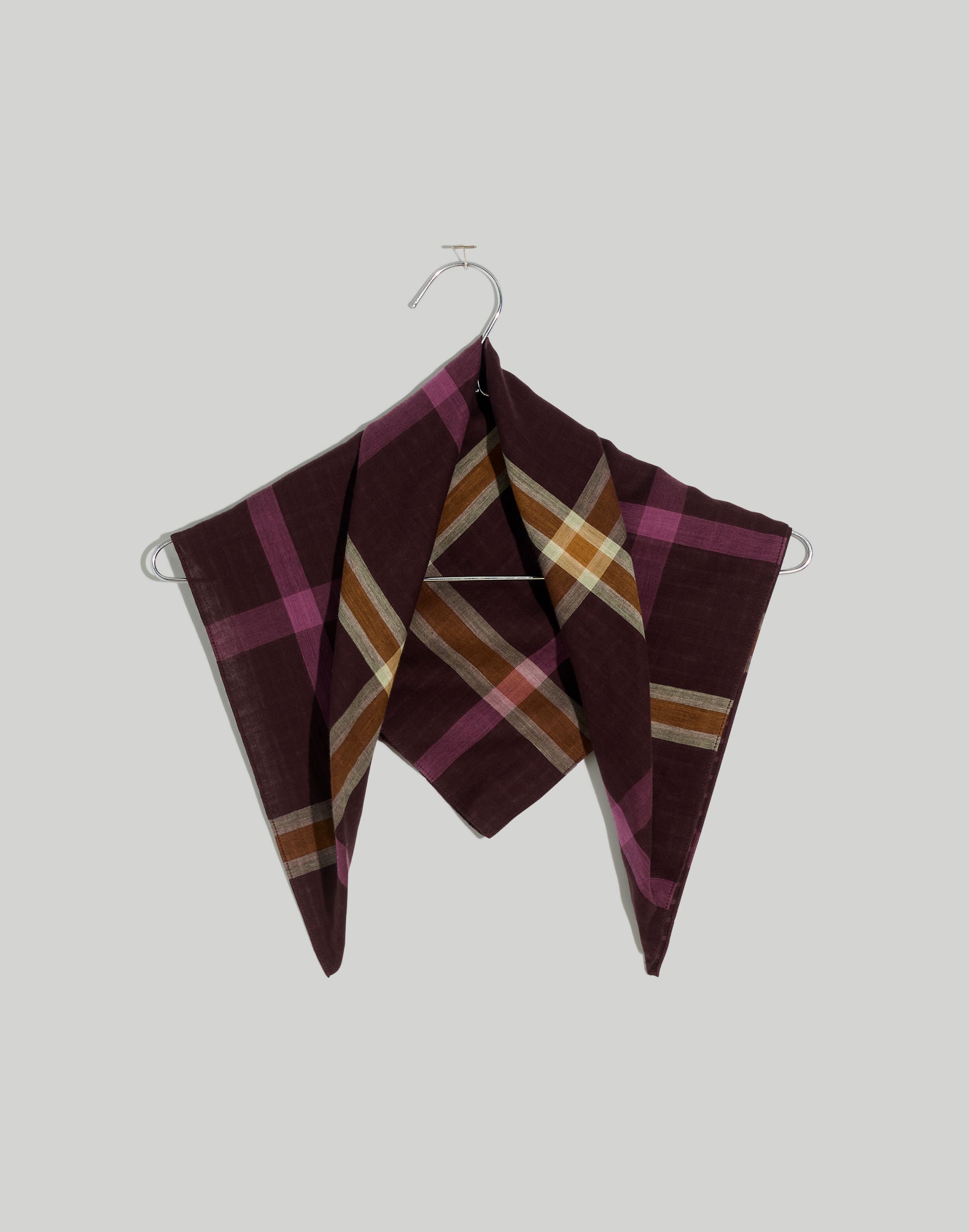 Double-Sided Organic Cotton Bandana in Plaid