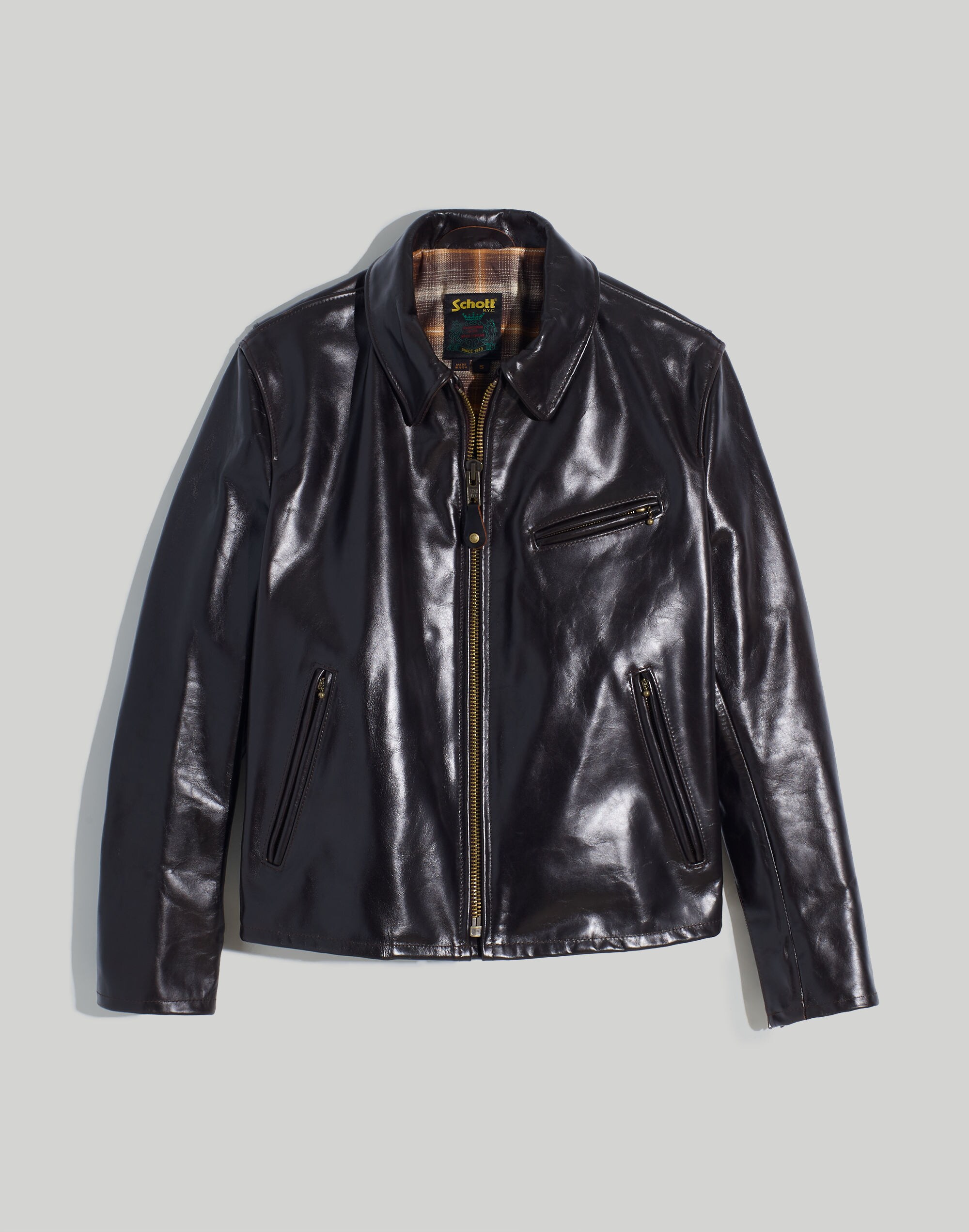 Schott NYC&reg; Classic Heavy Cowhide Racer Motorcycle Jacket