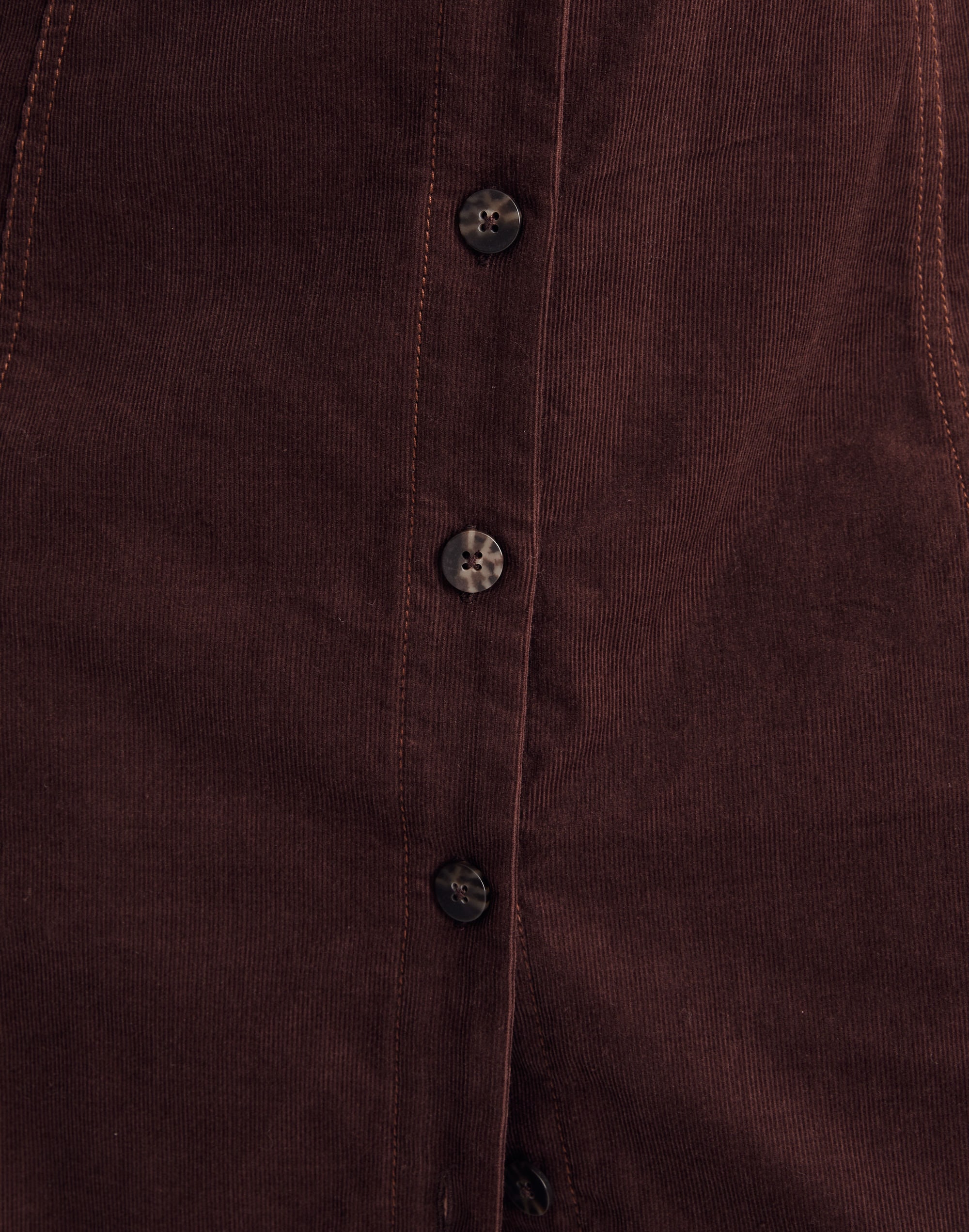 Plus Corduroy Seamed Long-Sleeve Mini Dress