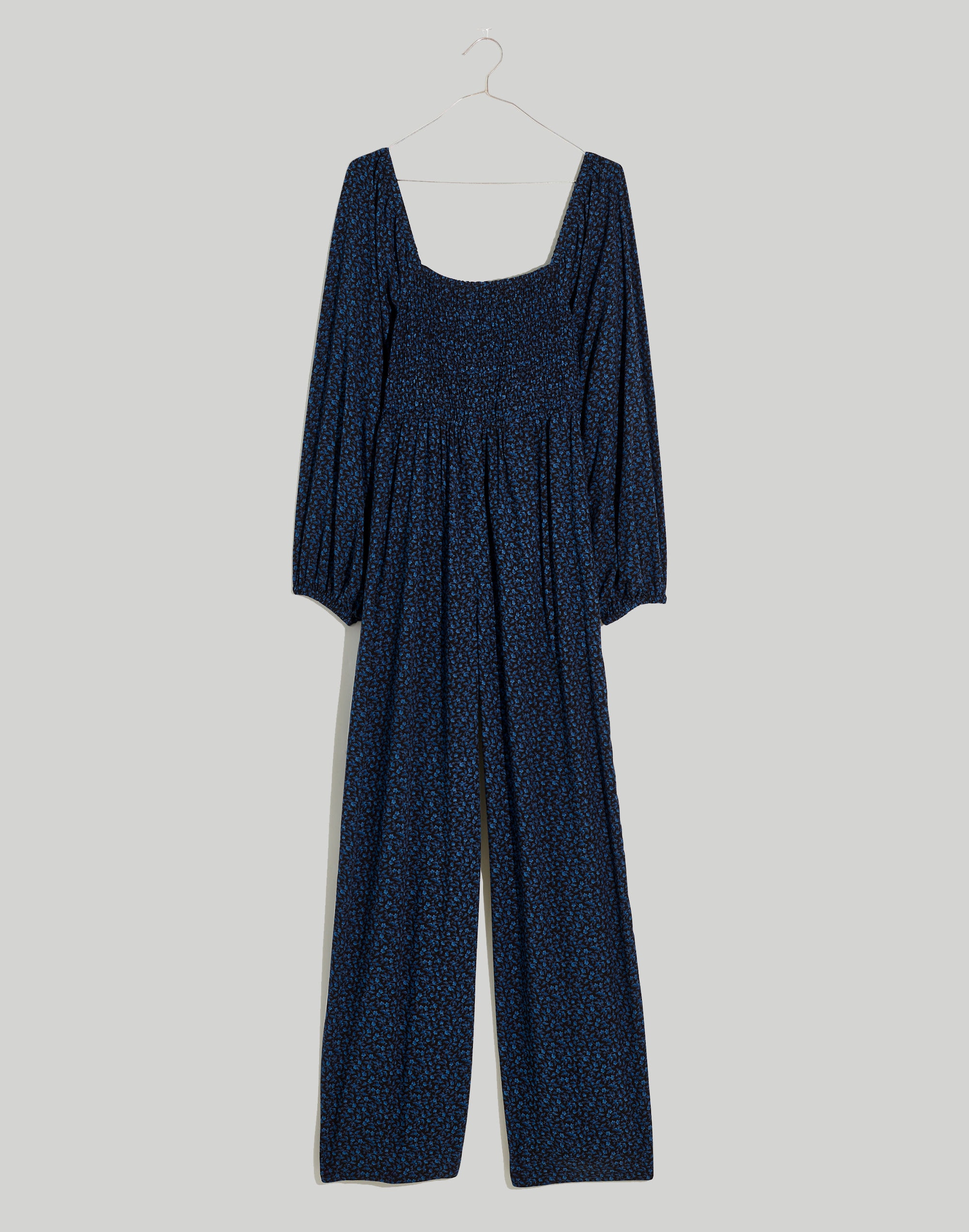 Plus Lucie Tie-Back Long-Sleeve Jumpsuit in Carmine Floral