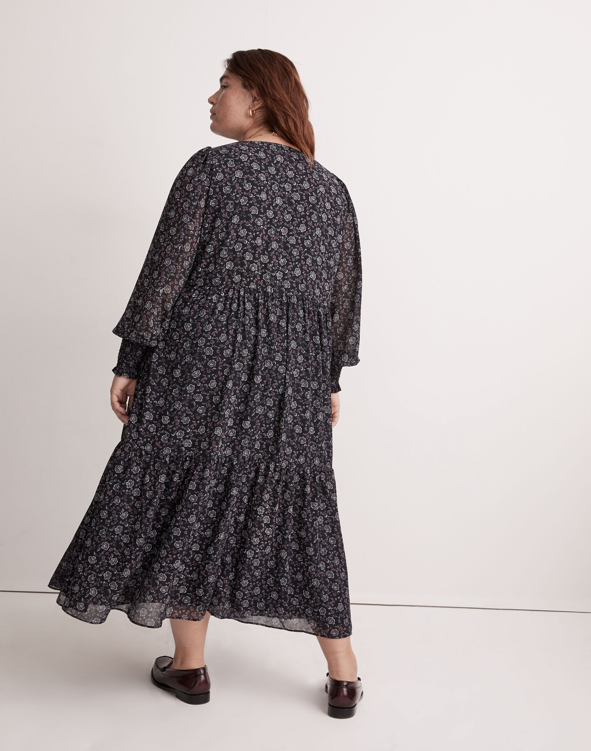 MONOMEE MEREDITH GEORGETTE TIERED MINI DRESS WITH SLIP DRESS