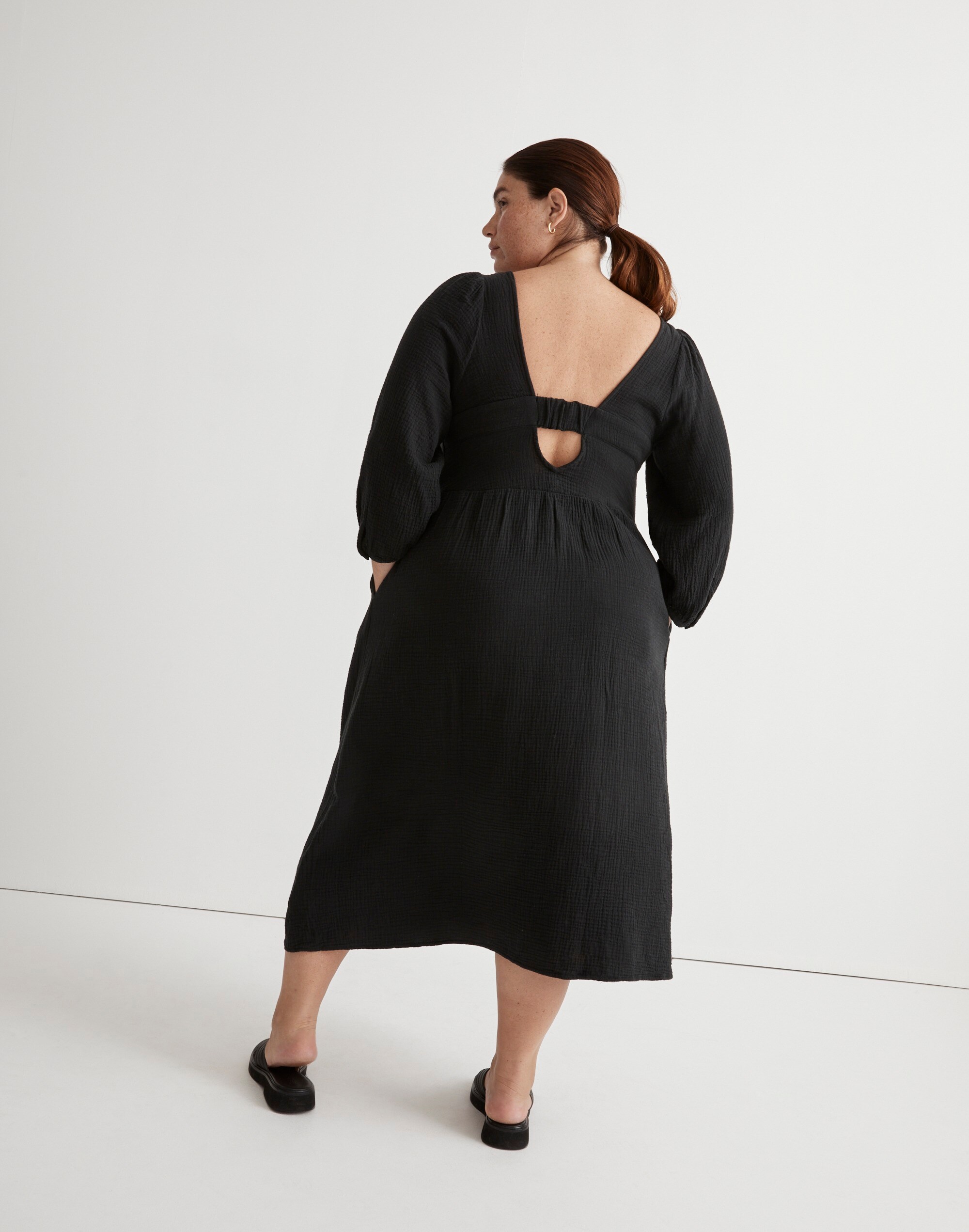 Plus Lightspun V-Neck Midi Dress