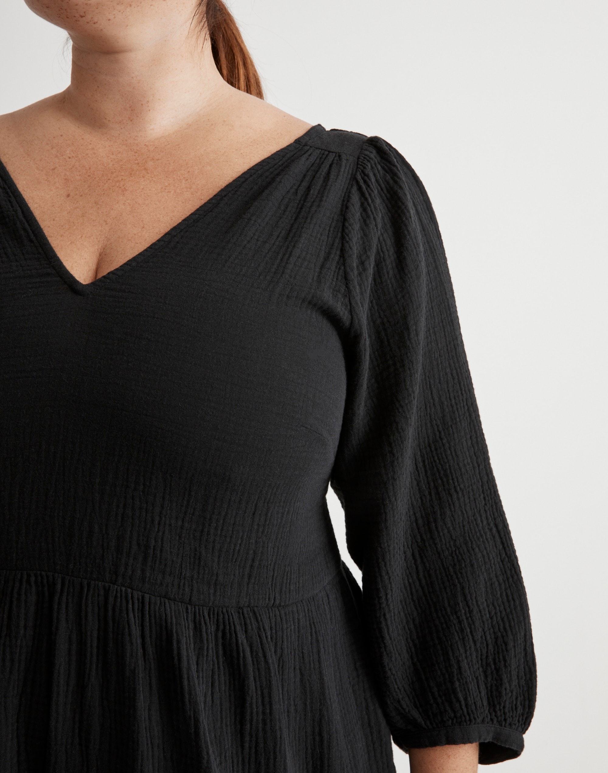 Plus Lightspun V-Neck Midi Dress