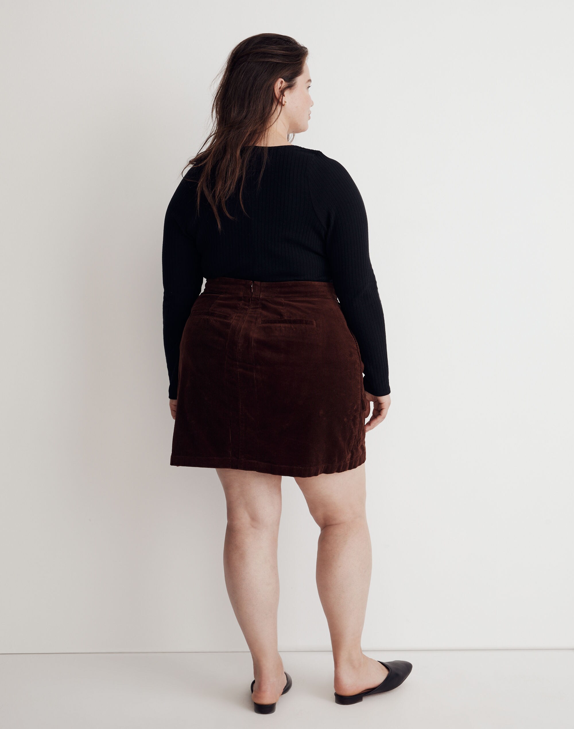 Plus Corduroy Mini Skirt