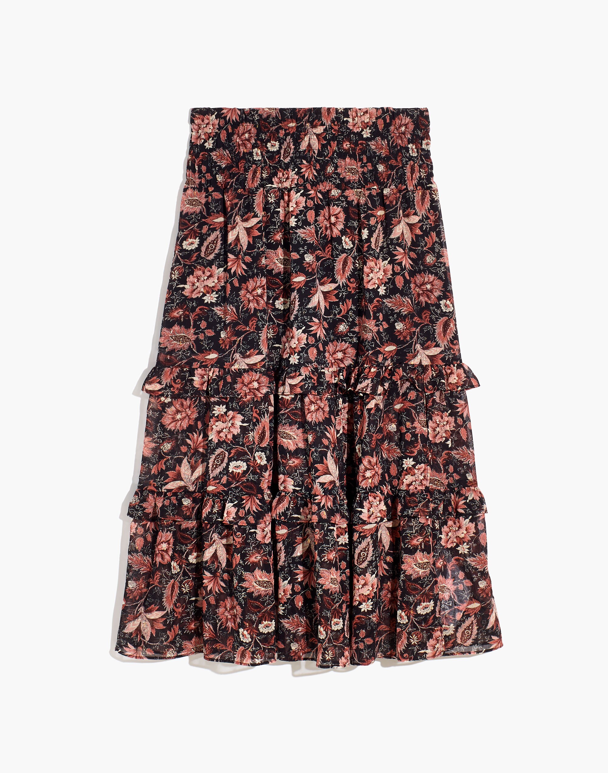 Plus Ruffle Tiered Midi Skirt