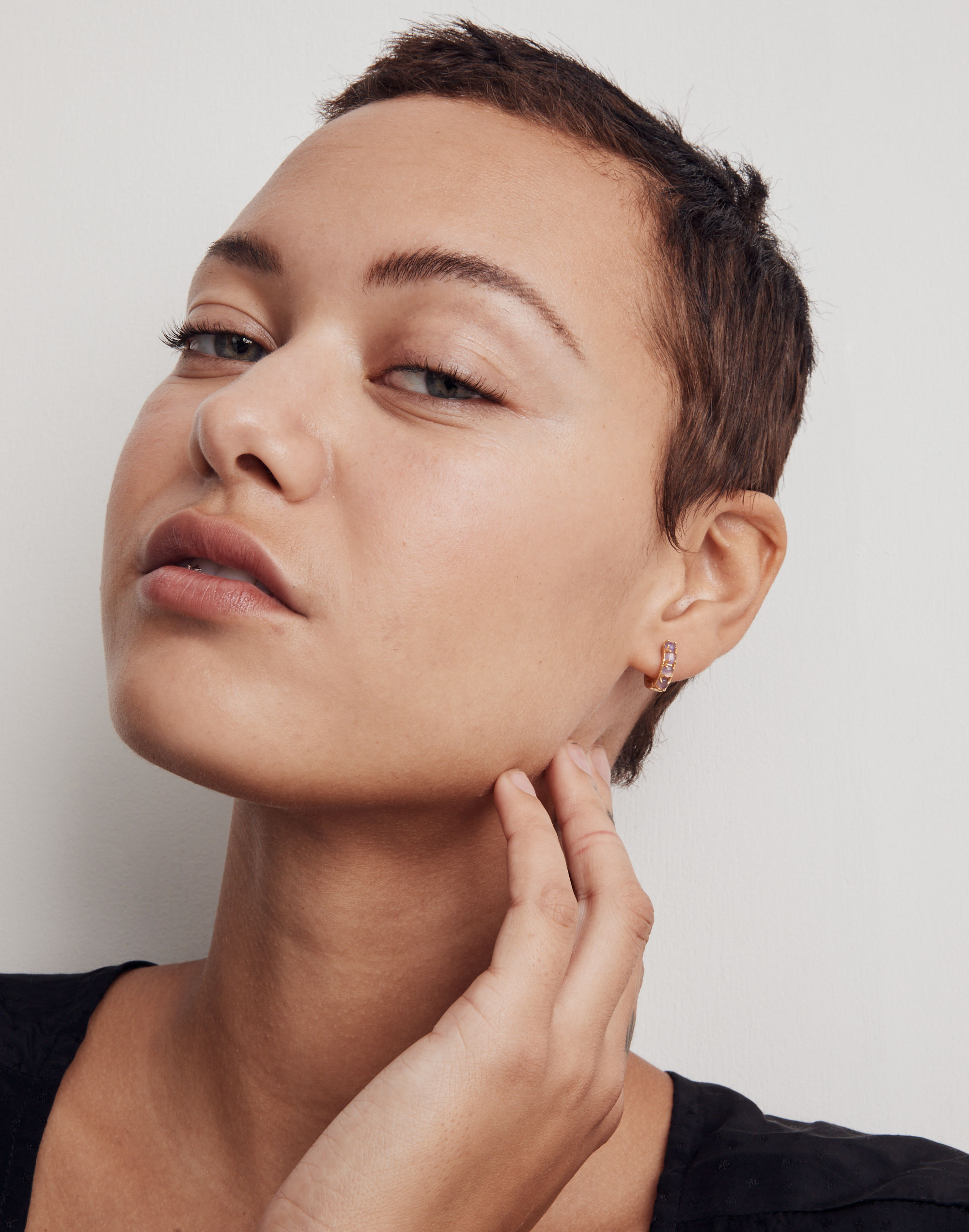 Stone Collection Amethyst Hoop Earrings