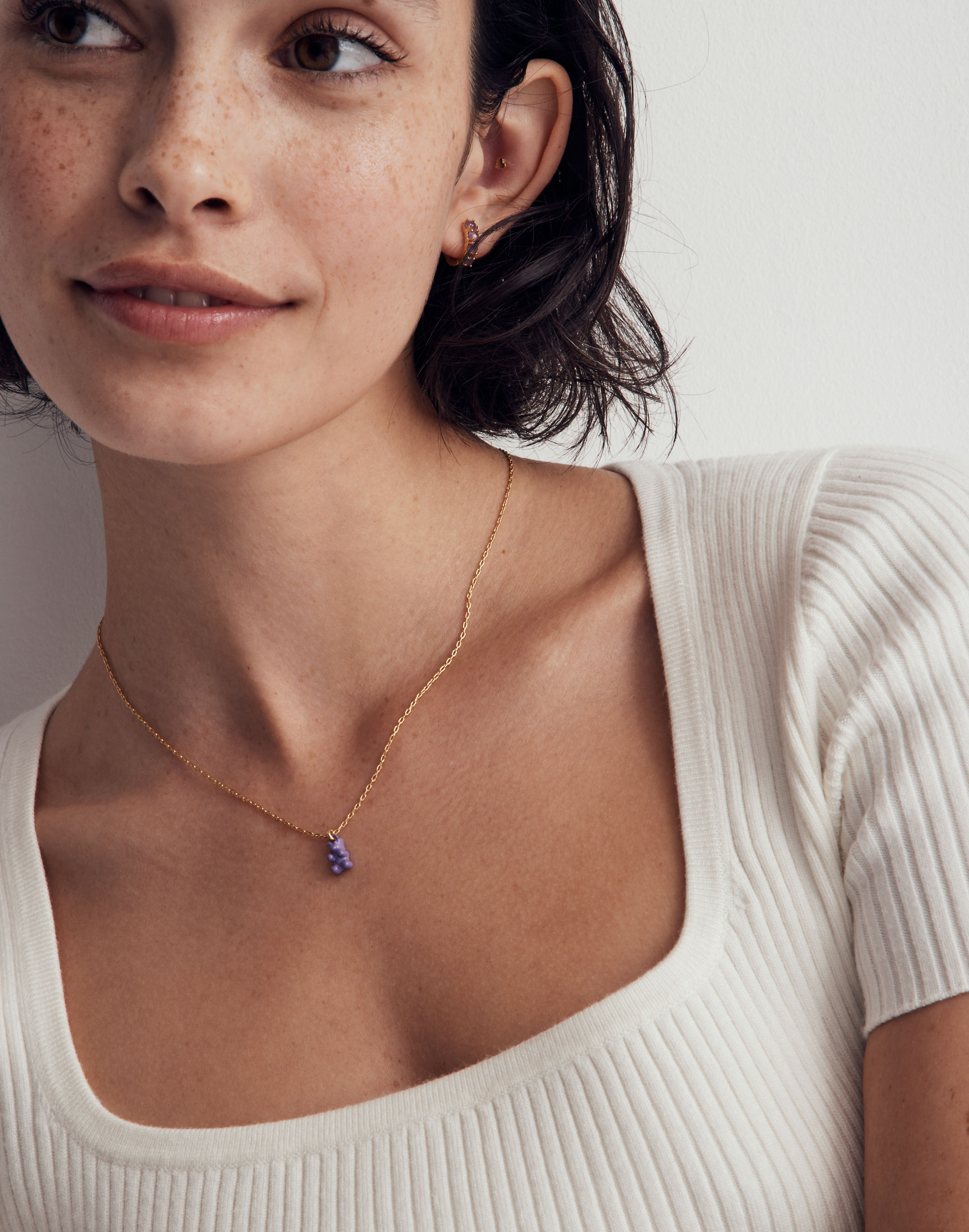 Enamel Gummy Bear Pendant Necklace