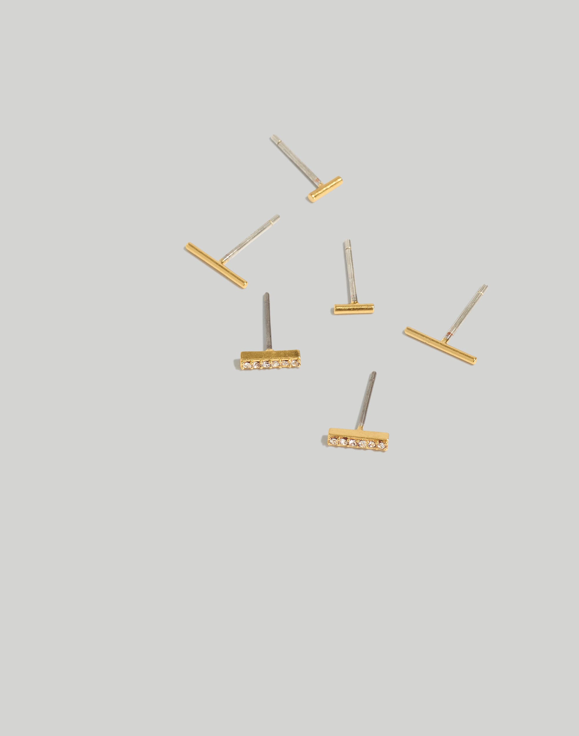 Three-Pack Bar Stud Earring Set