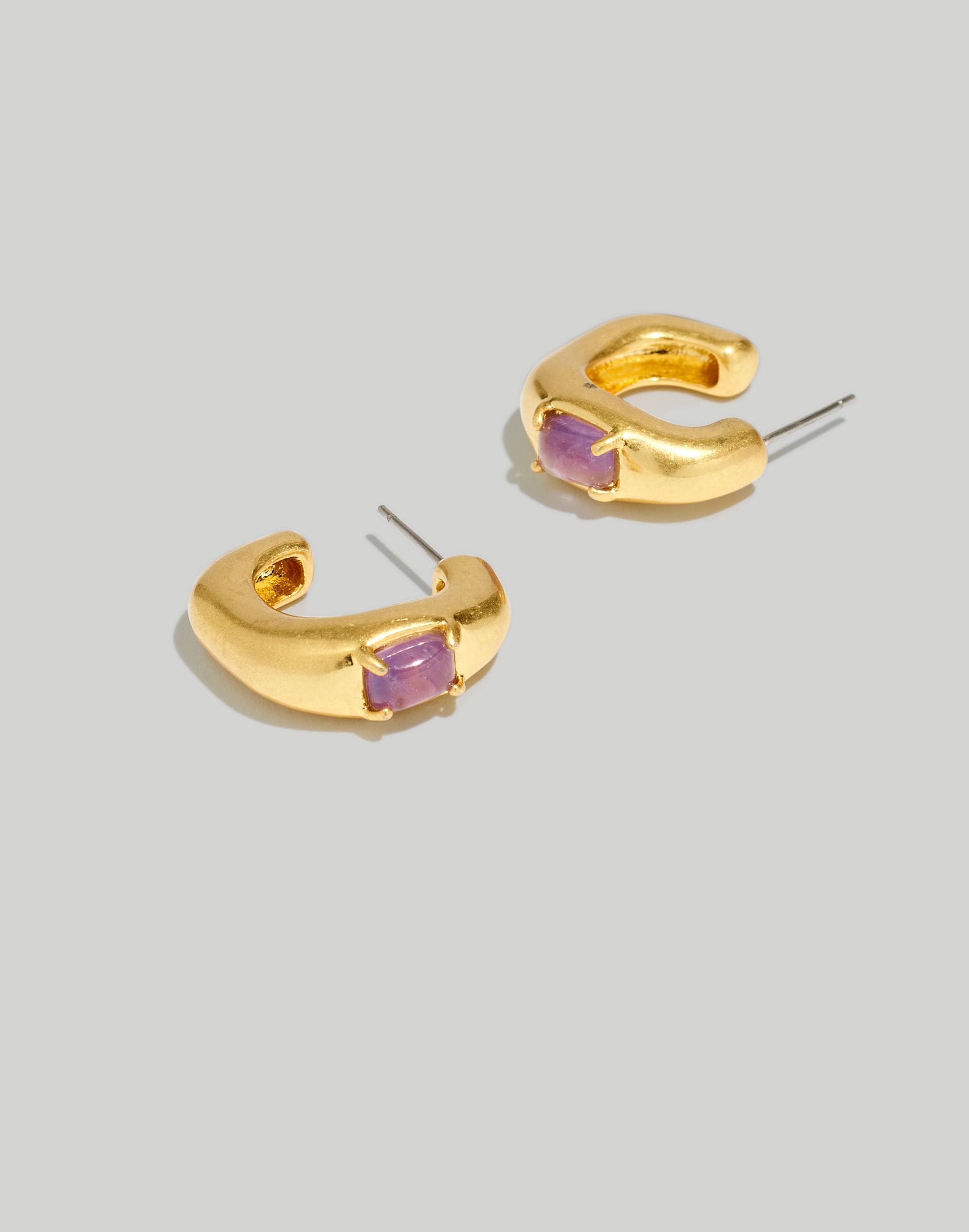 Amethyst Small Hoop Earrings