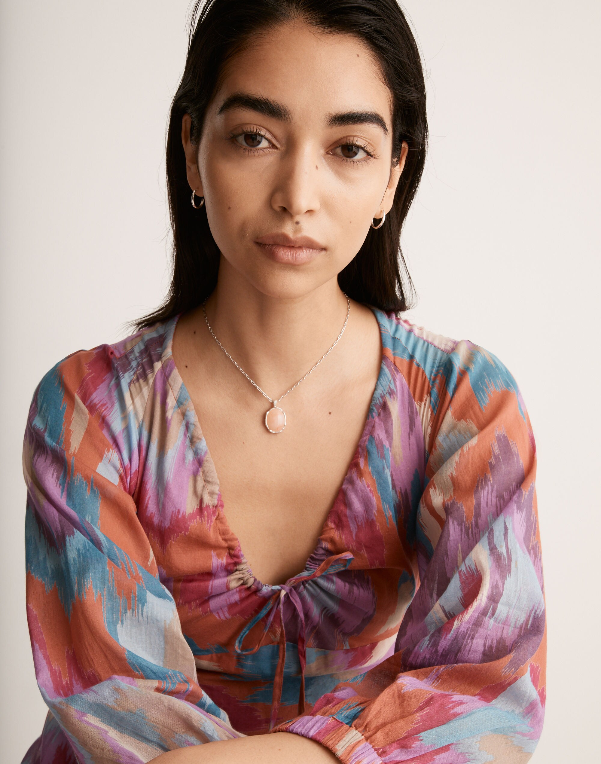 Coral Stone Pendant Necklace