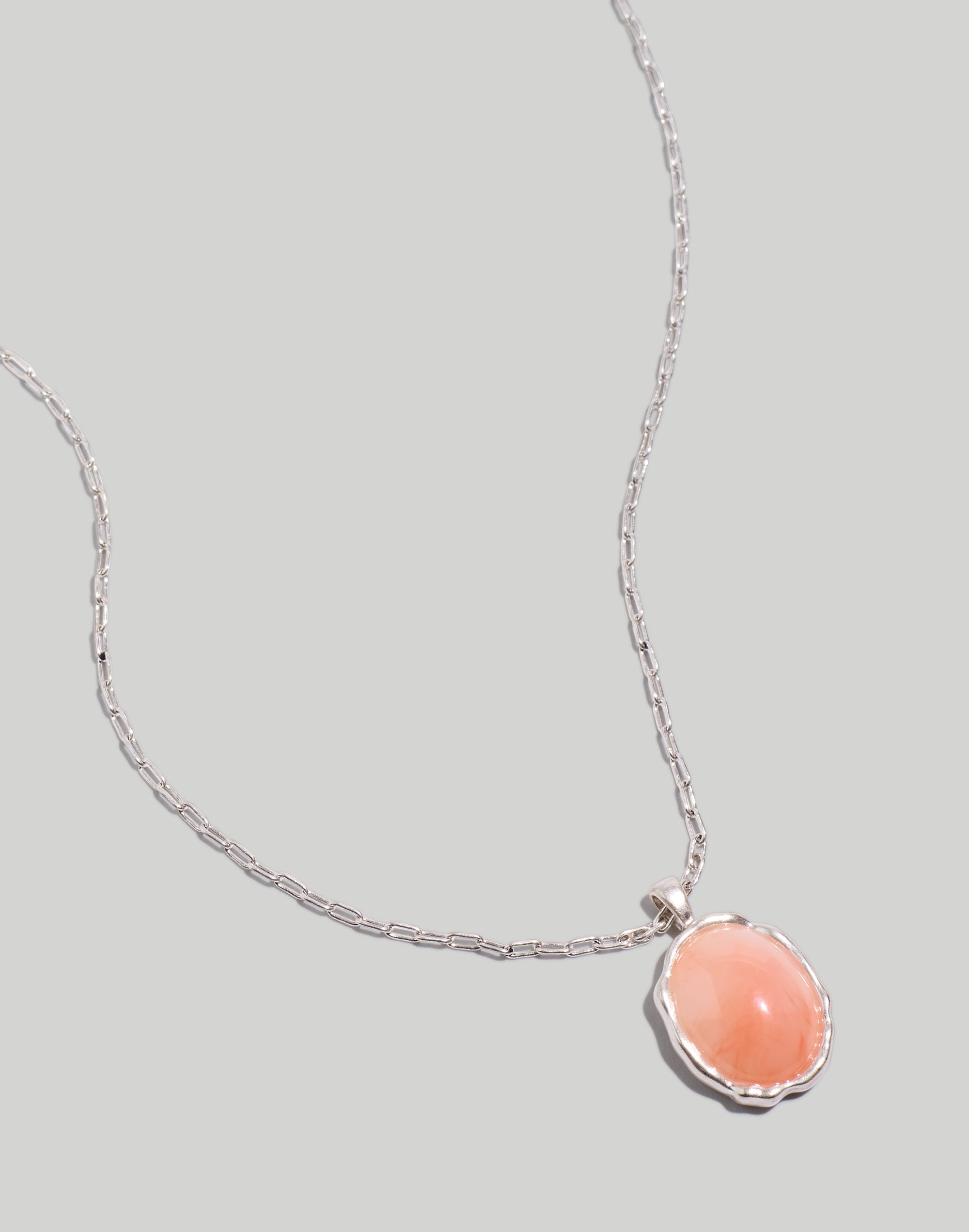 Coral Stone Pendant Necklace