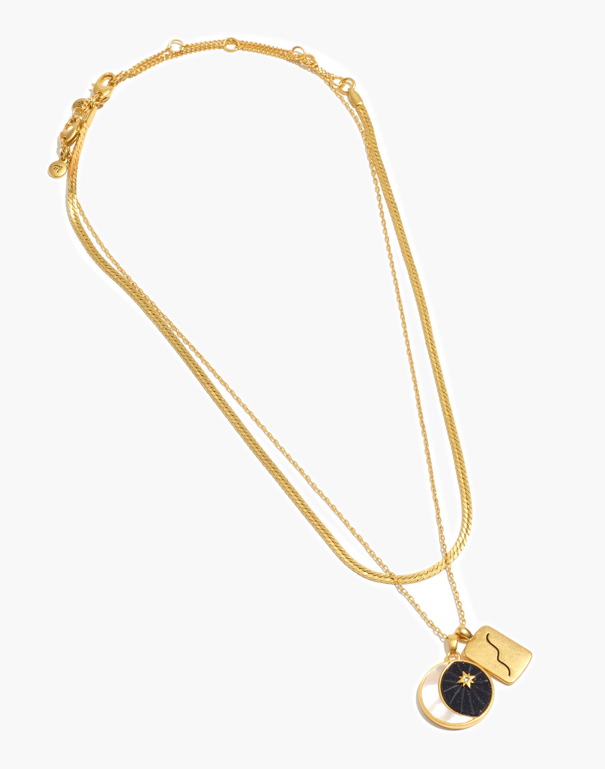 Two-Piece Etched Celestial Necklace Set