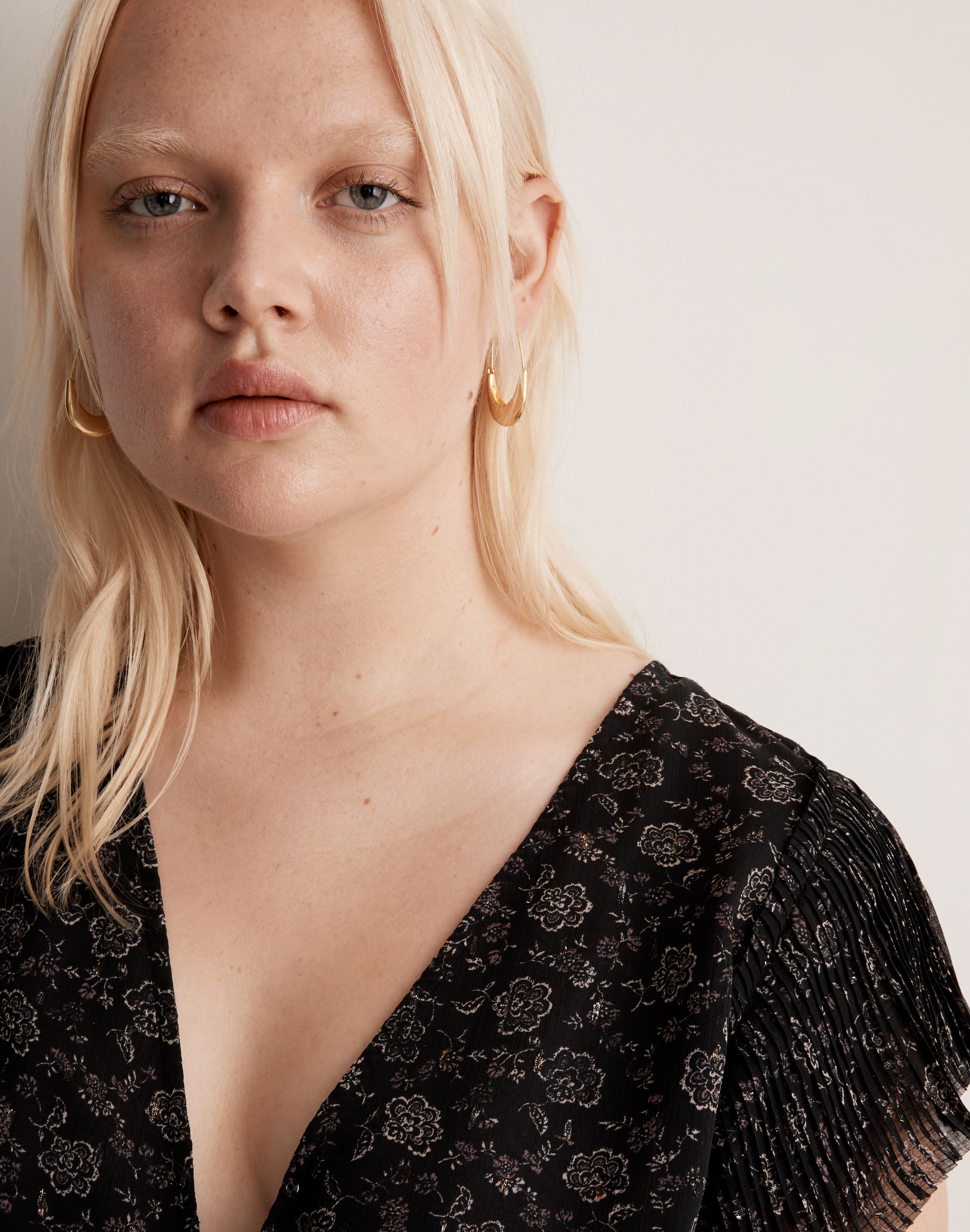 Puffed Oval Hoop Earrings