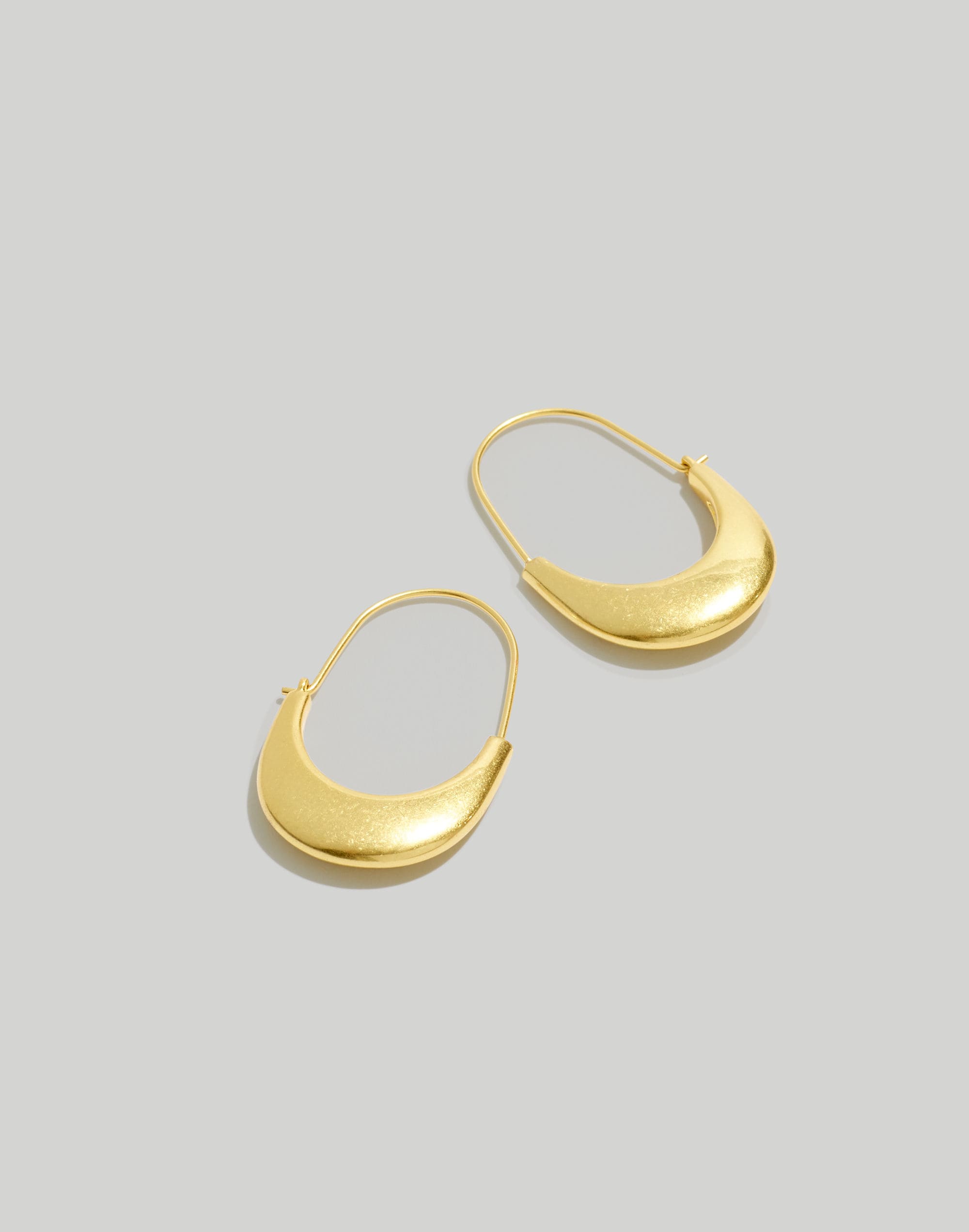 Puffed Oval Hoop Earrings