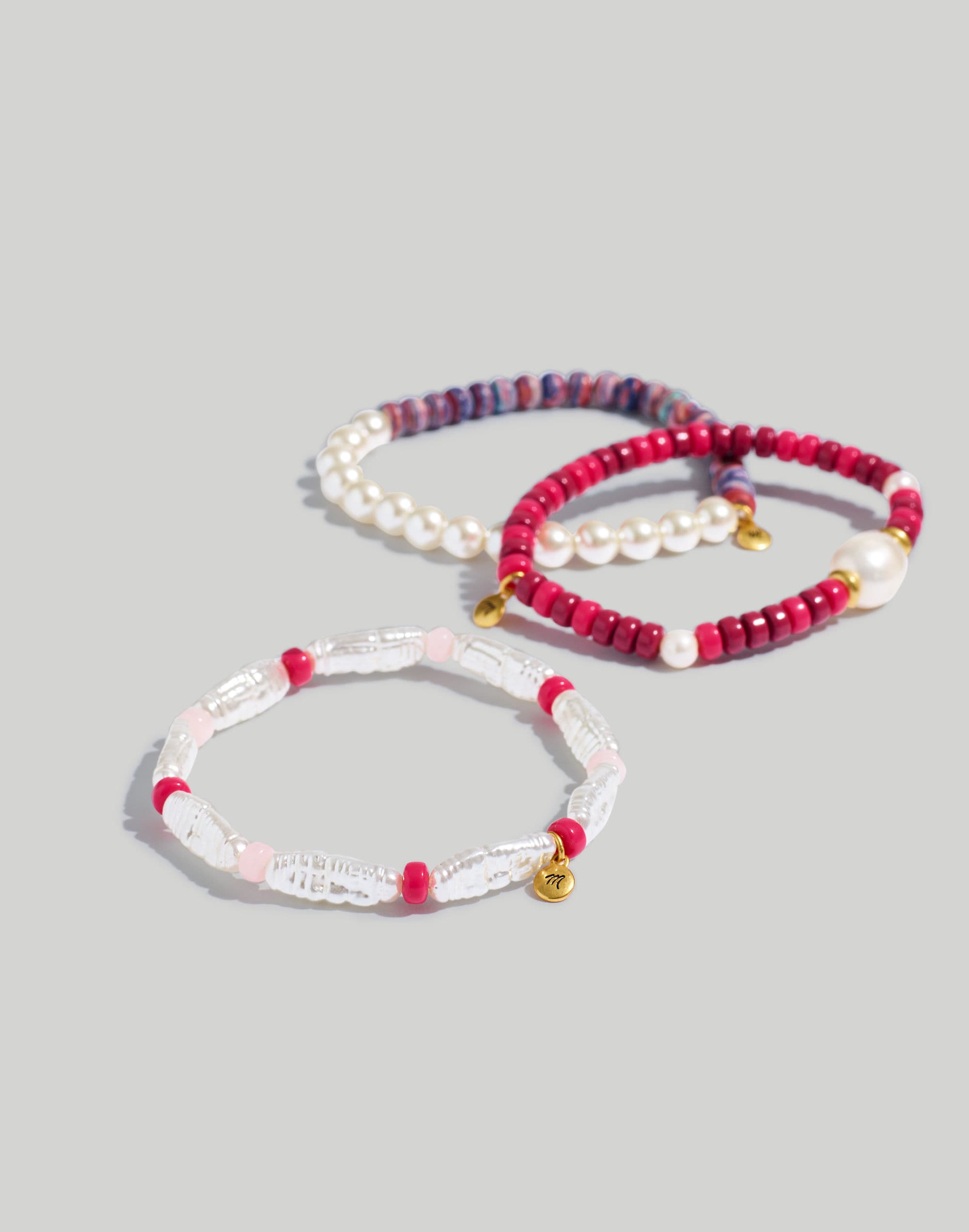 Three-Pack Pearl Stretch Bracelet Set
