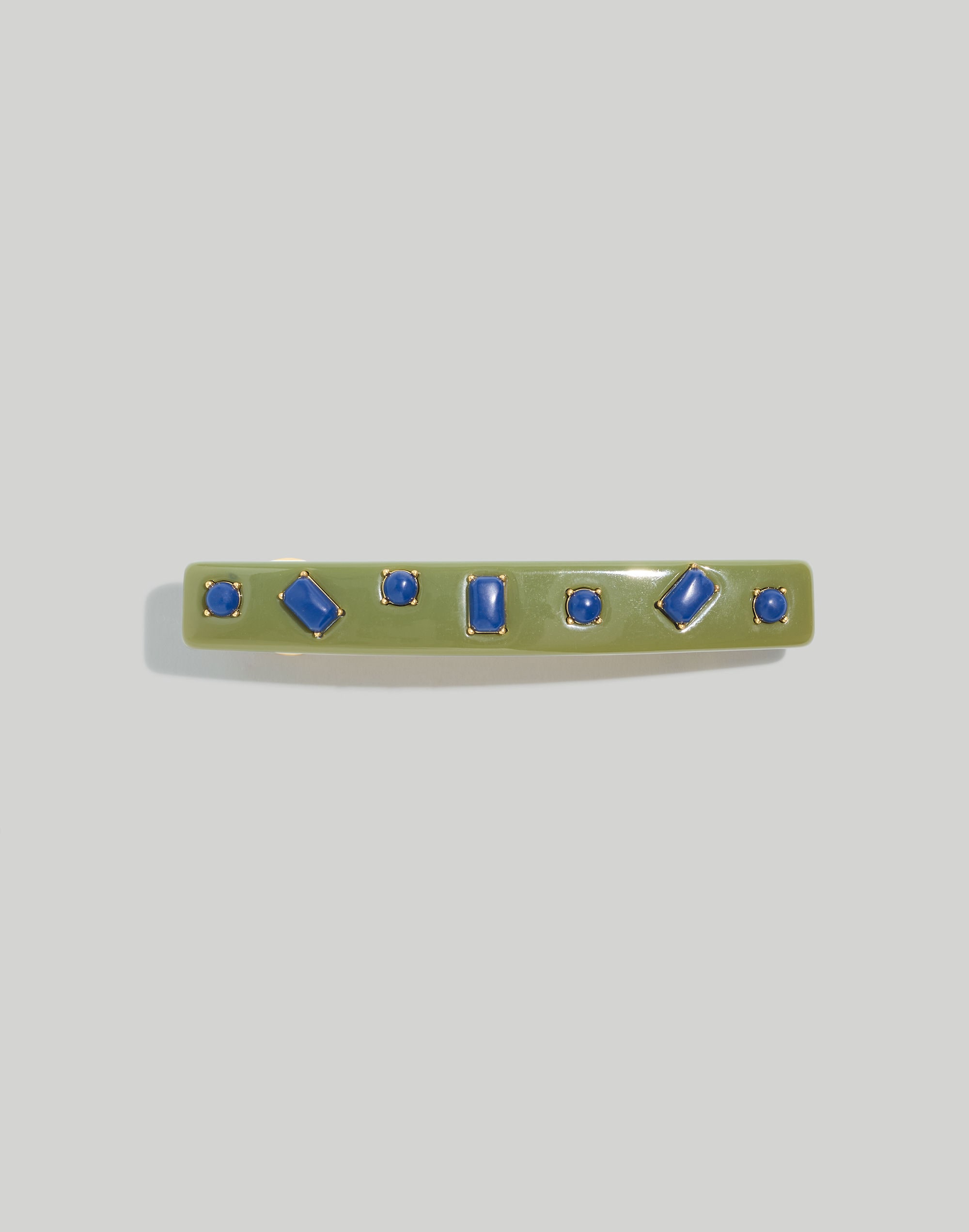 semiprecious stone inlaid acetate barrette