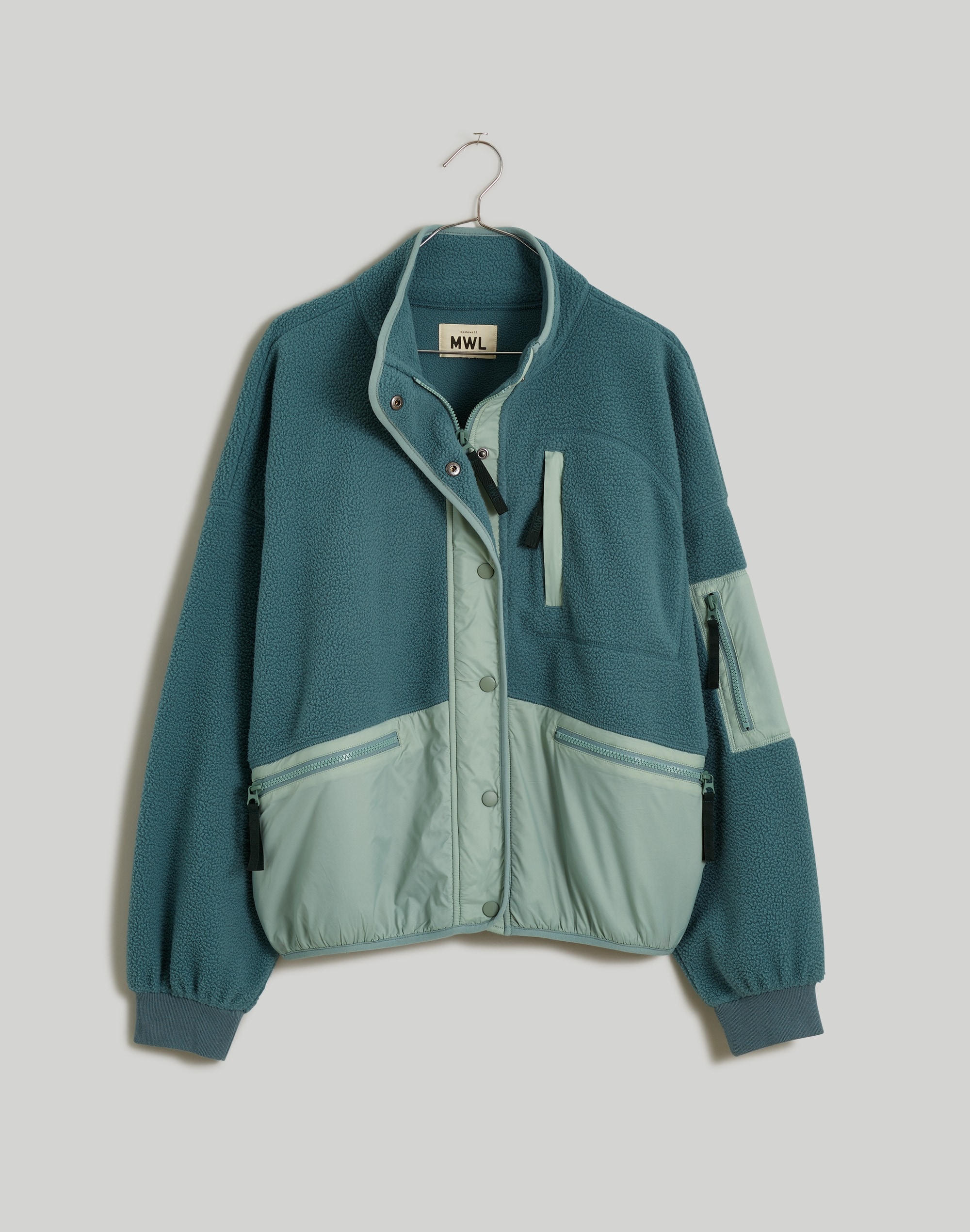 (re)sourced sherpa snap-front jacket