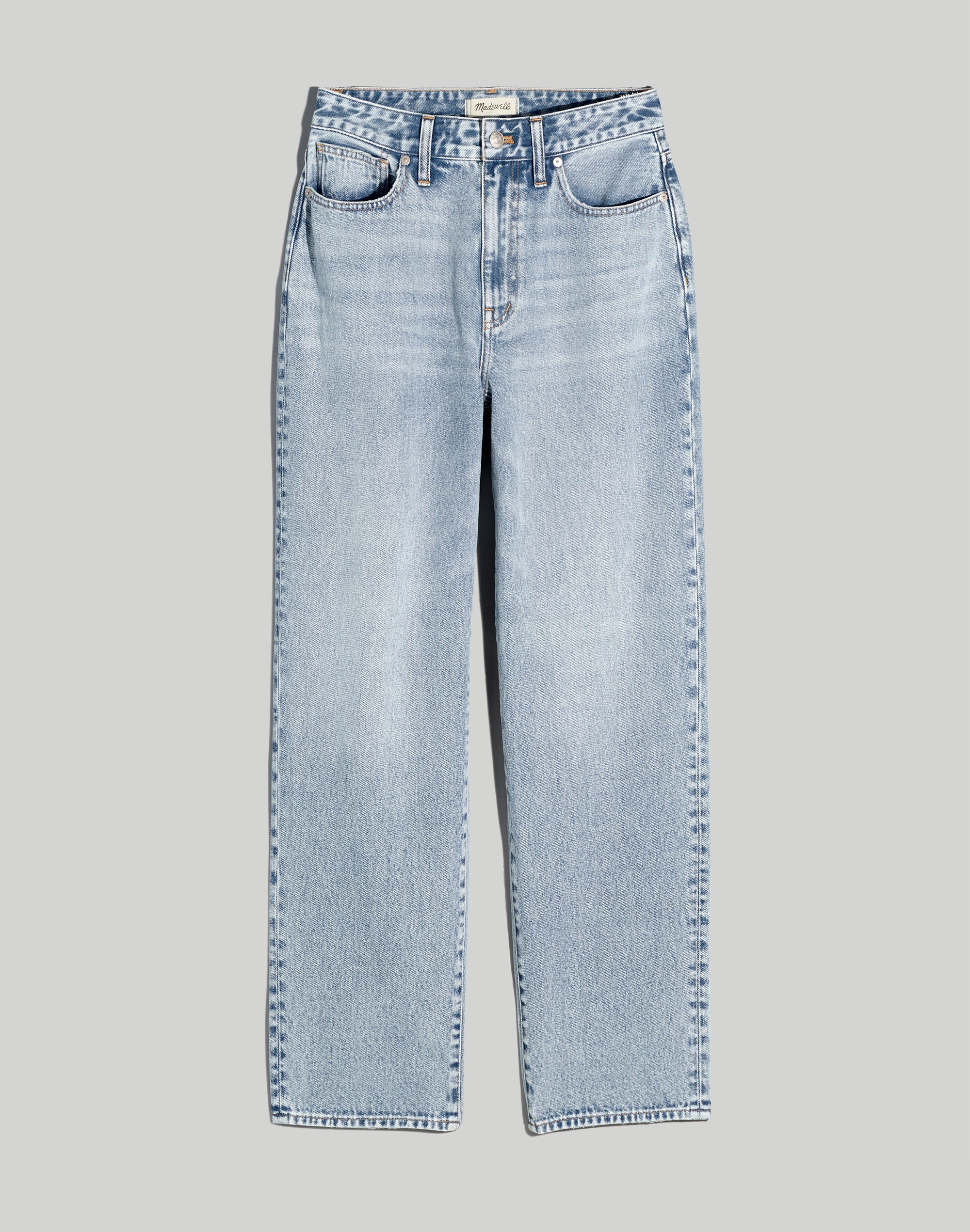 Curvy Baggy Straight Jeans in Olvera Wash