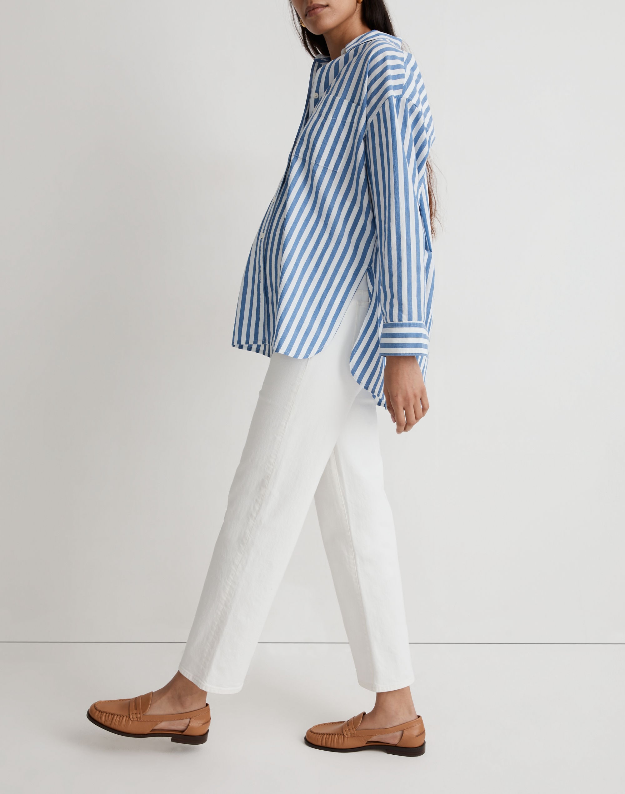 Maternity Over-the-Belly Perfect Vintage Straight Jean in Tile White