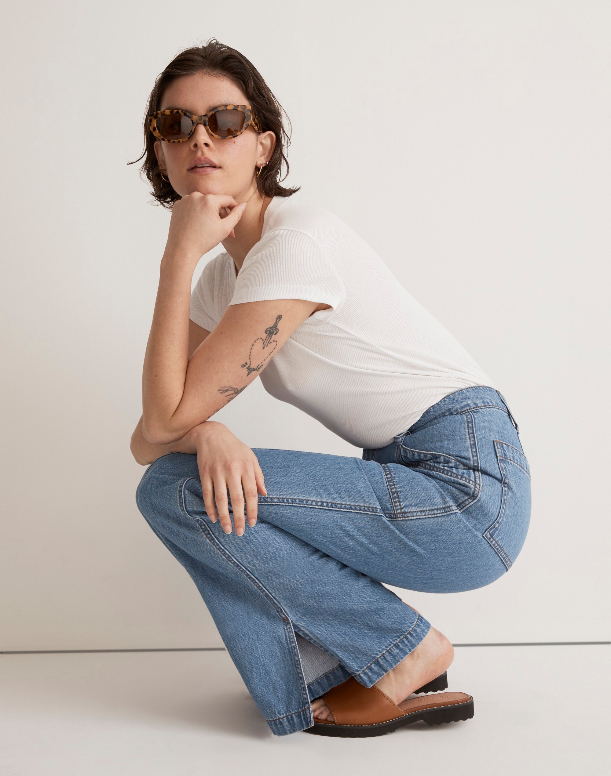 relaxed loose flare jeans