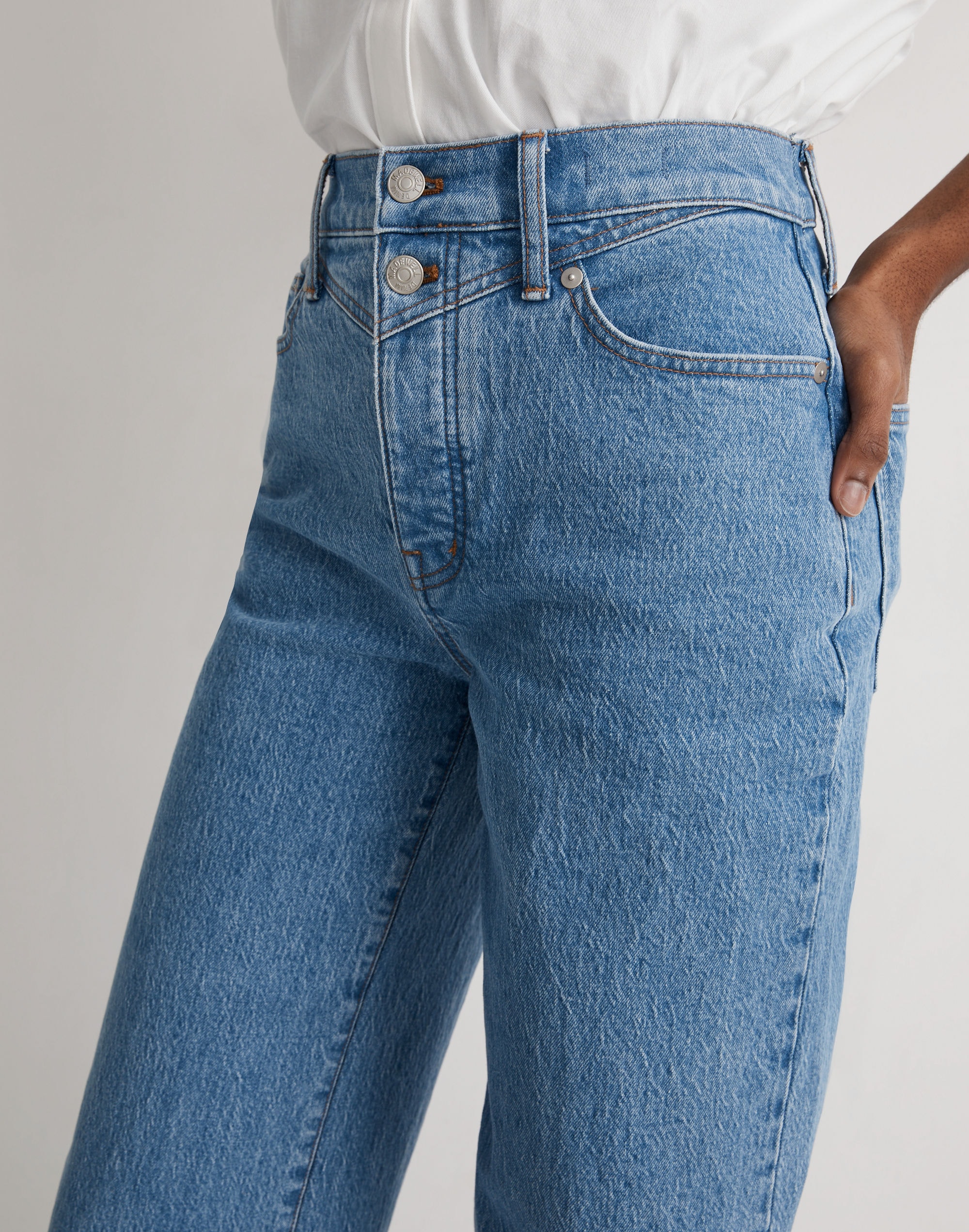 The Perfect Vintage Wide-Leg Jean in Harding Wash: Button-Fly Edition