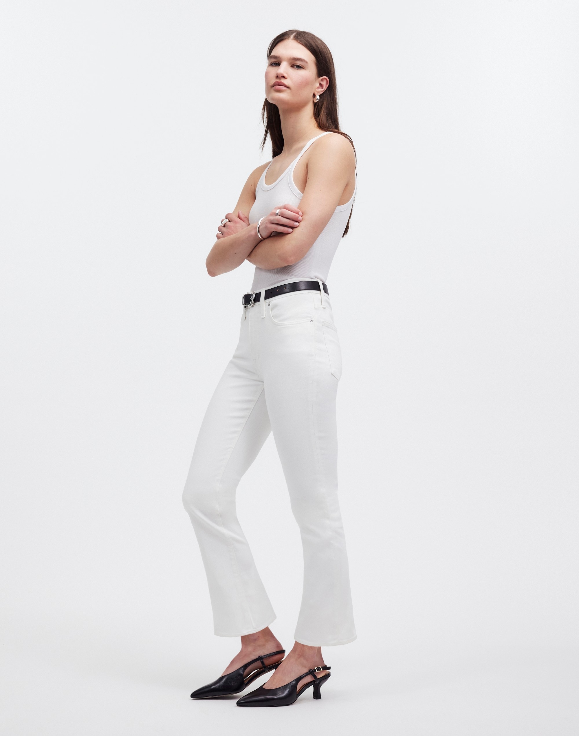 Tall Kick Out Crop Jeans Pure White