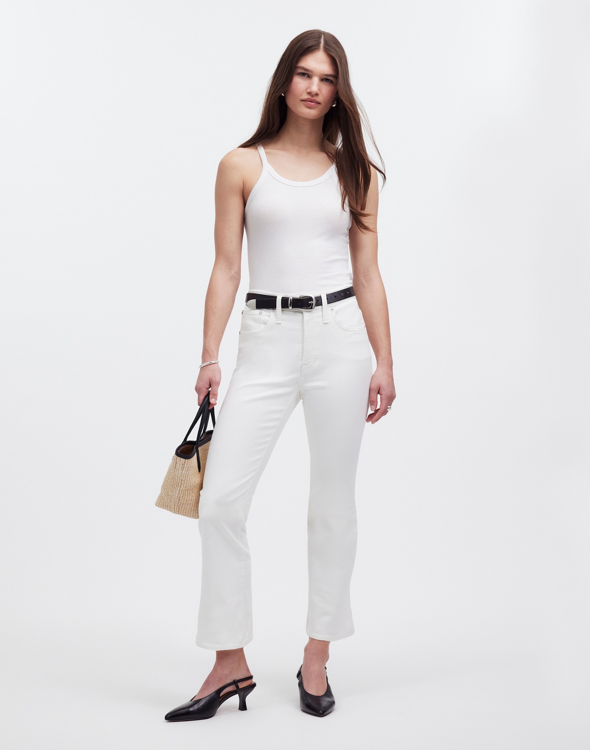 Tall Kick Out Crop Jeans Pure White