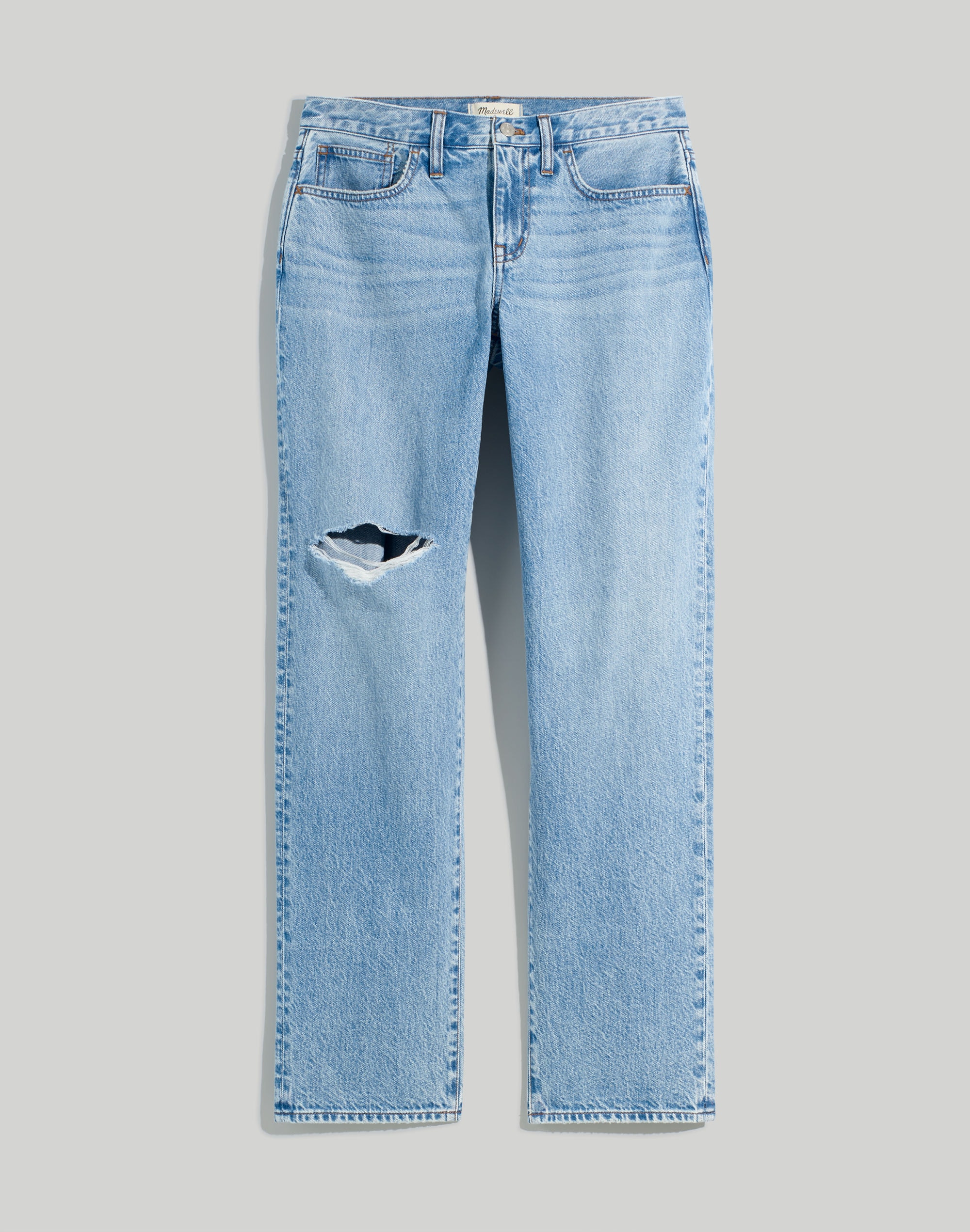 Low-Rise Baggy Straight Jeans in Heresford Wash