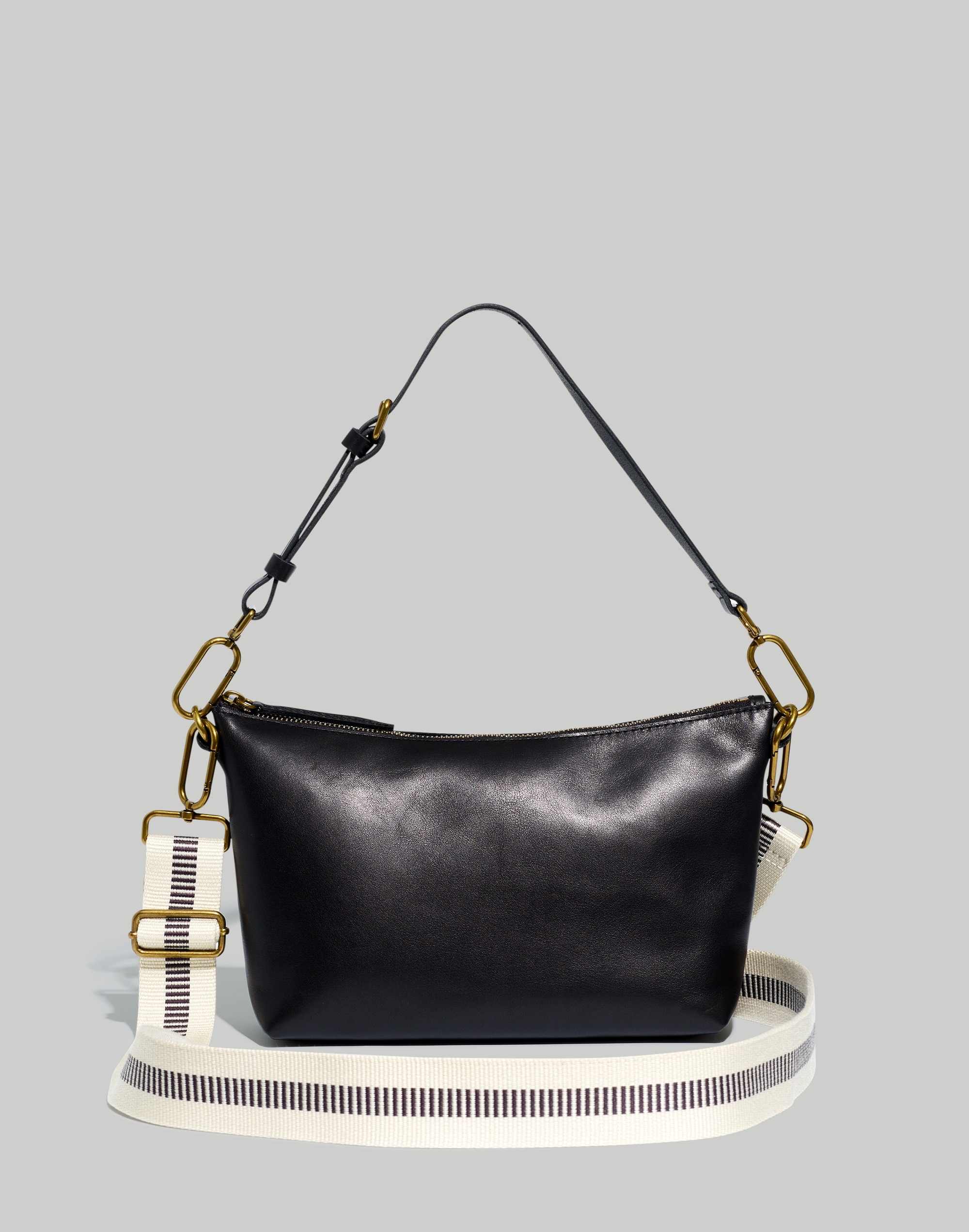 the leather carabiner crossbody sling bag: webbing strap edition
