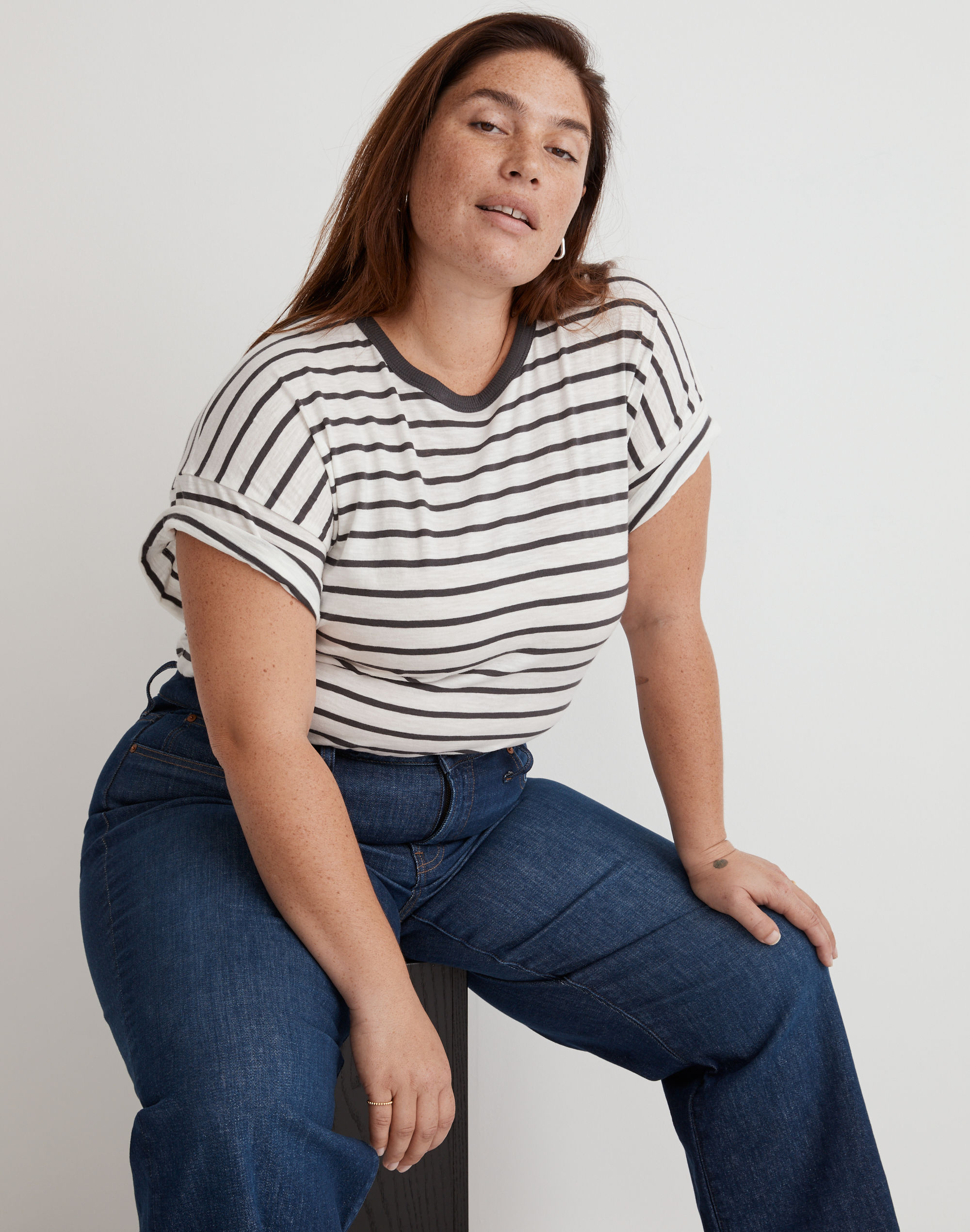 Plus Whisper Cotton Crew Neck Tee