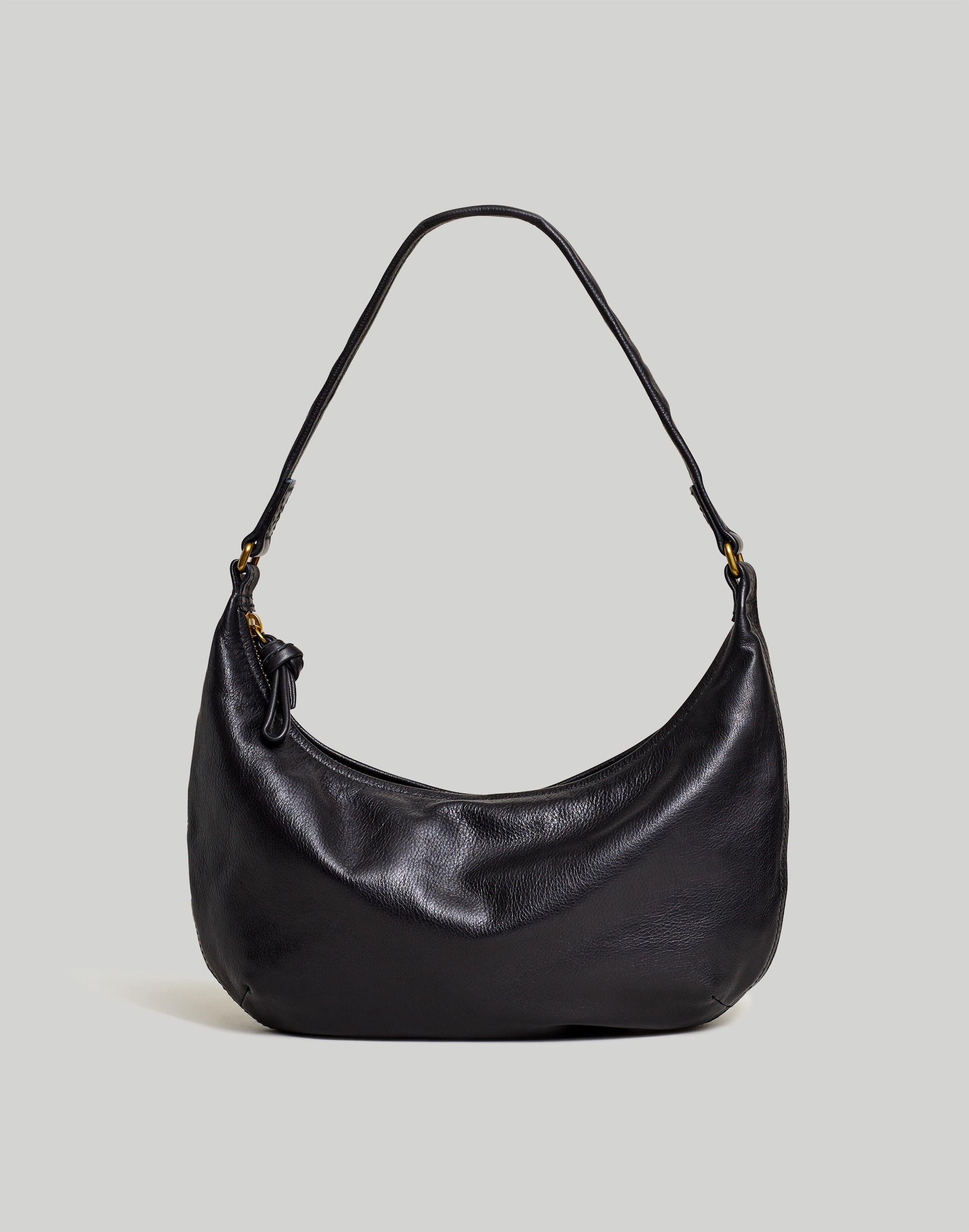 Mw The Piazza Small Slouch Shoulder Bag In True Black