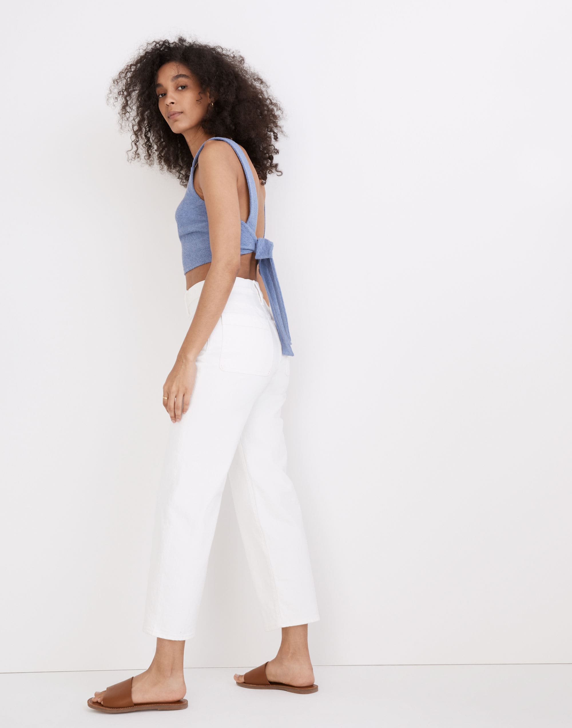 The Perfect Vintage Wide-Leg Jean in Tile White: Patch Pocket Edition